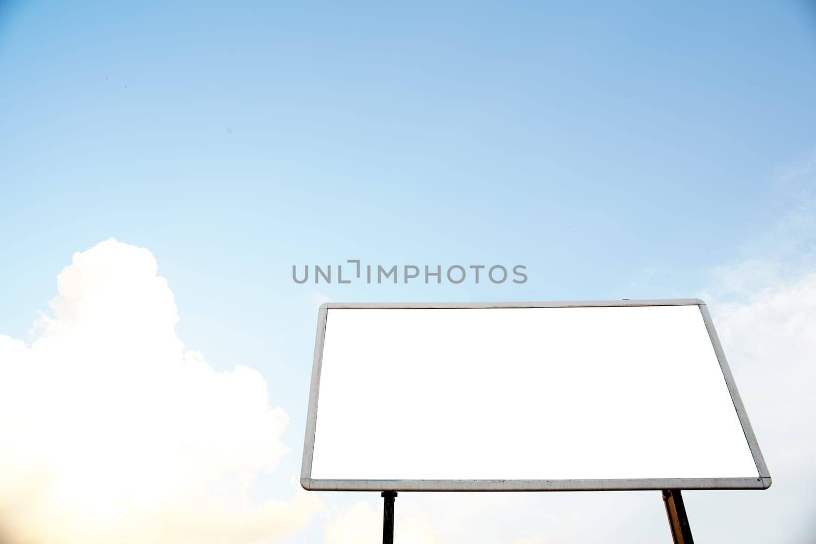 Empty billboard on a sky background