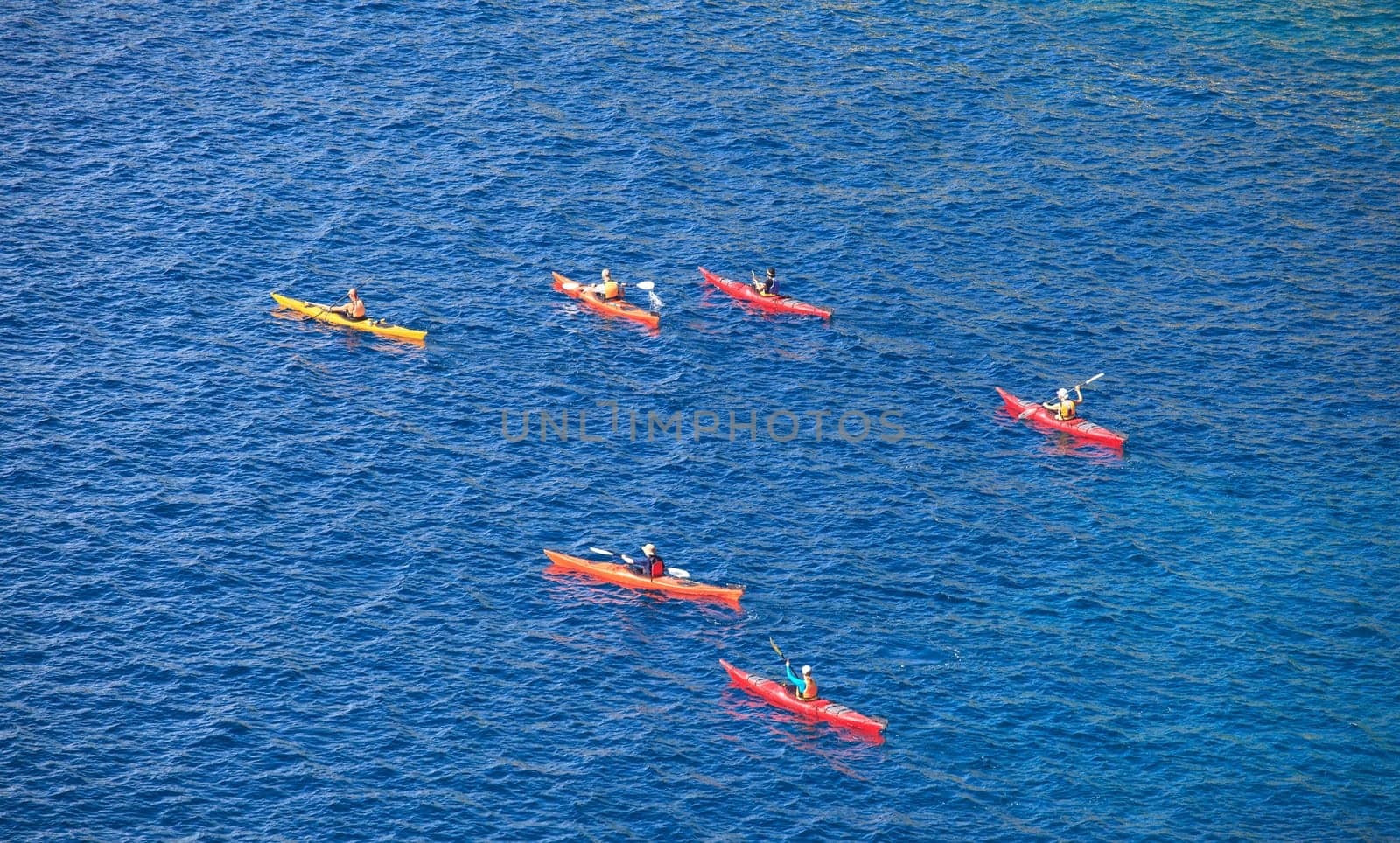 Kayaking in the Croatian sea. Brsecine