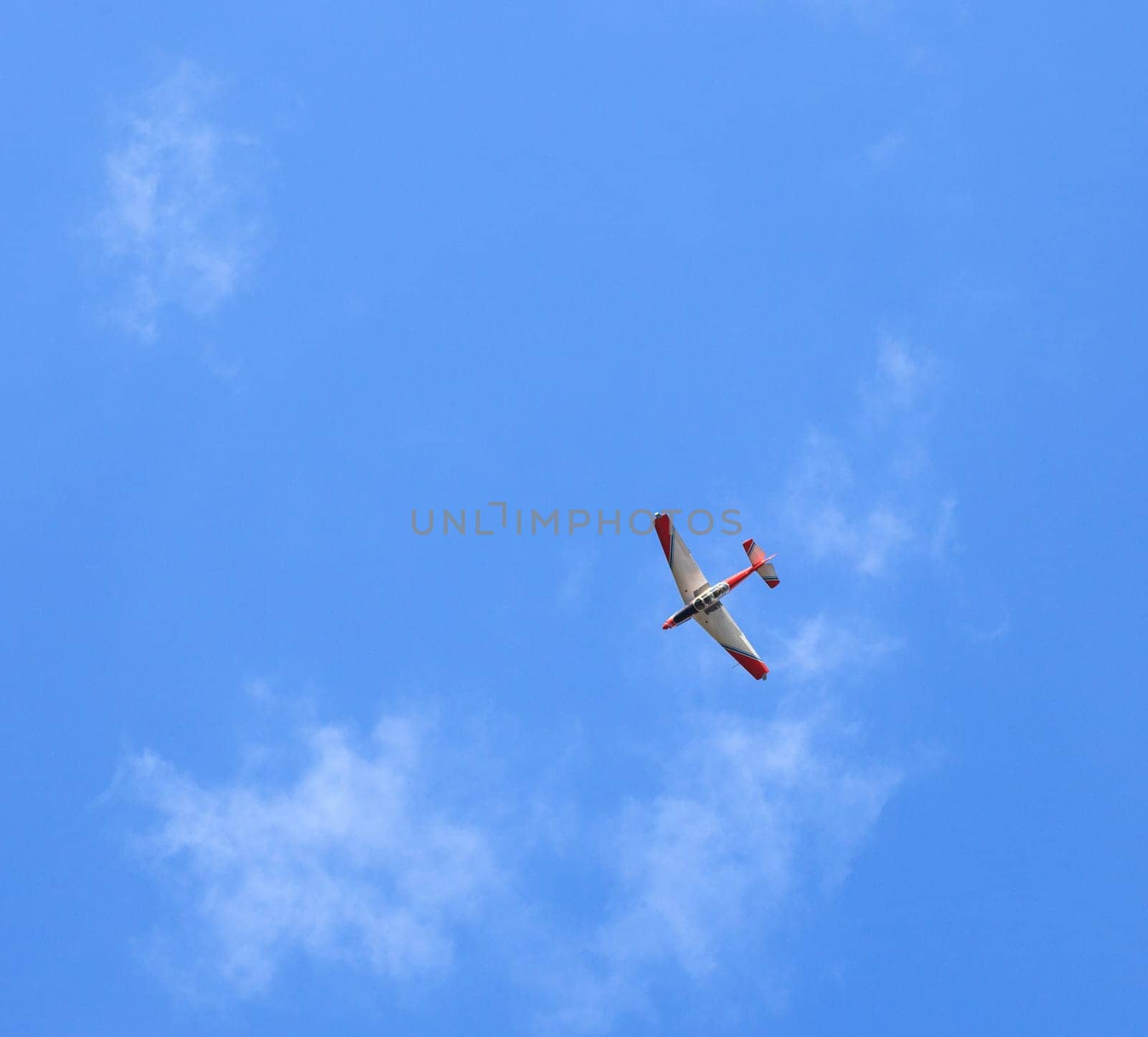 View of aerobatics in the blue sky