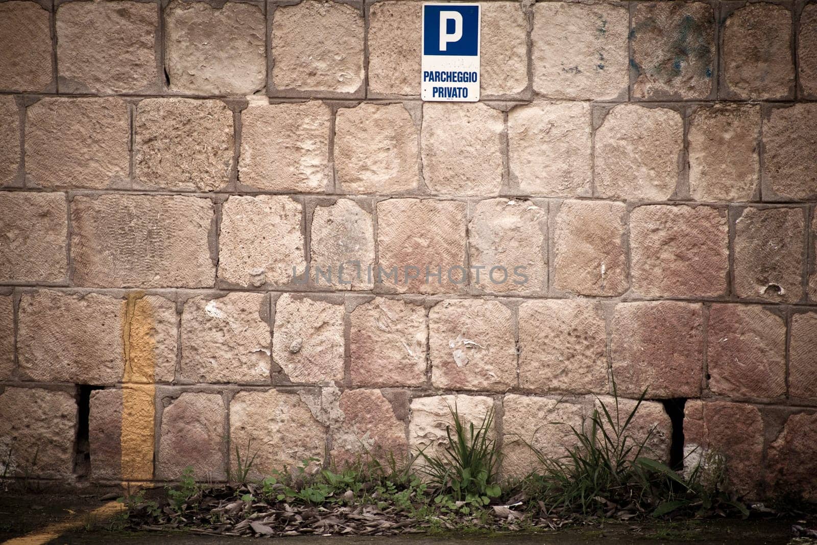 Photo of a Brick Wall of parking