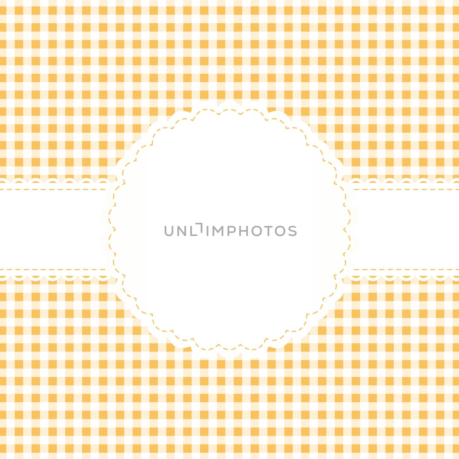 Banderole on check pattern
