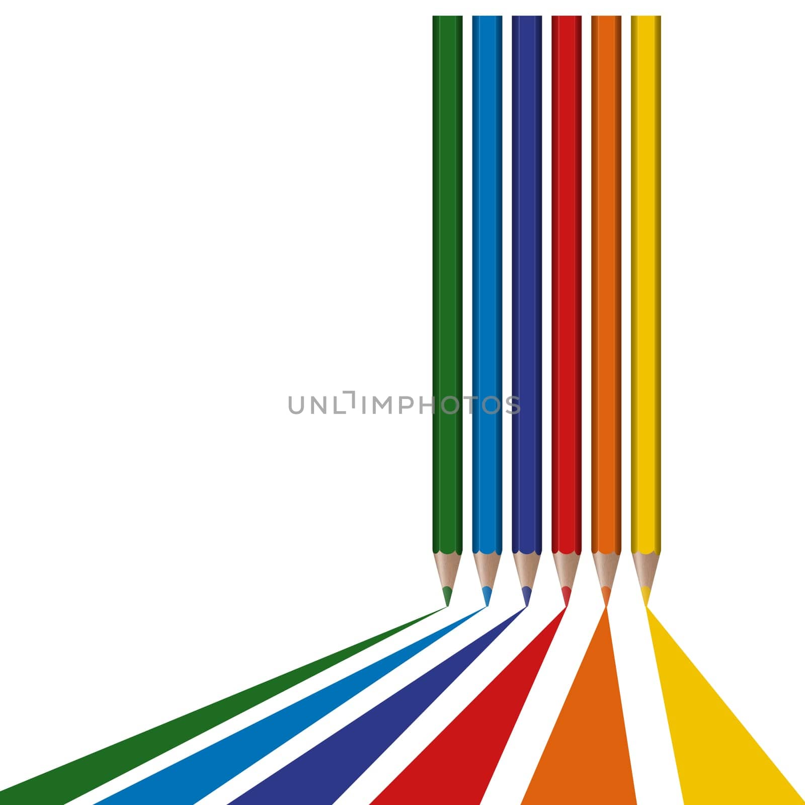 6 colored pens draw lines