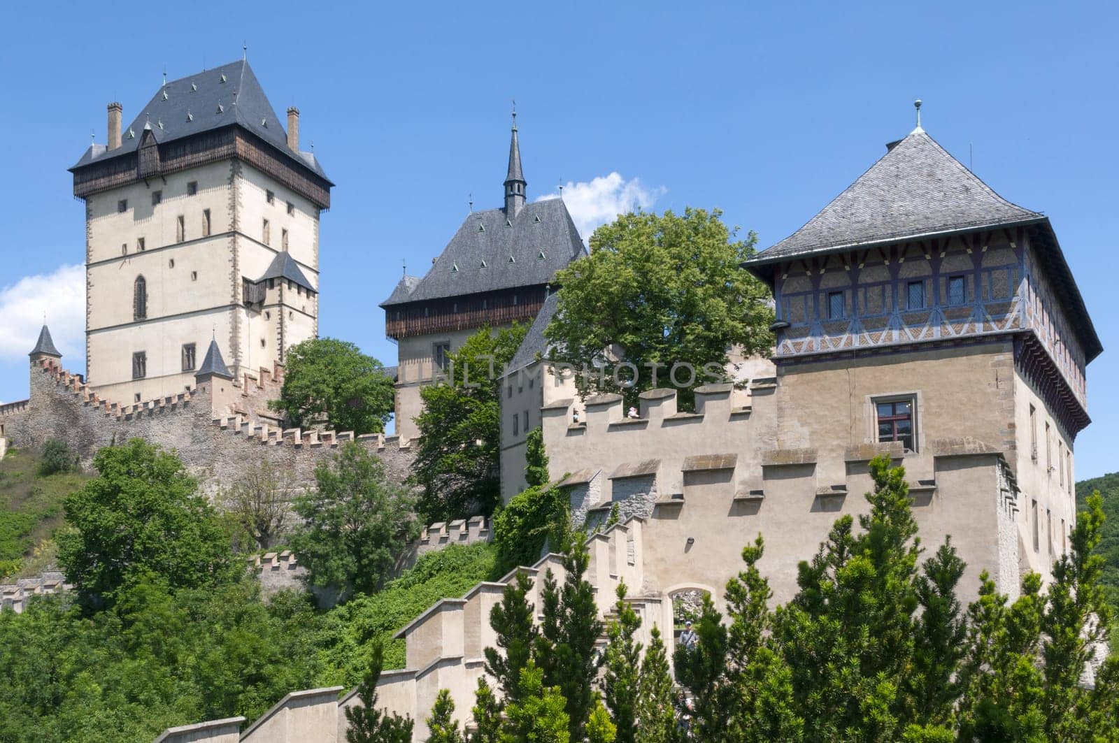 Famous Gothic Karlstejn Castle near Prague, Czech Republic