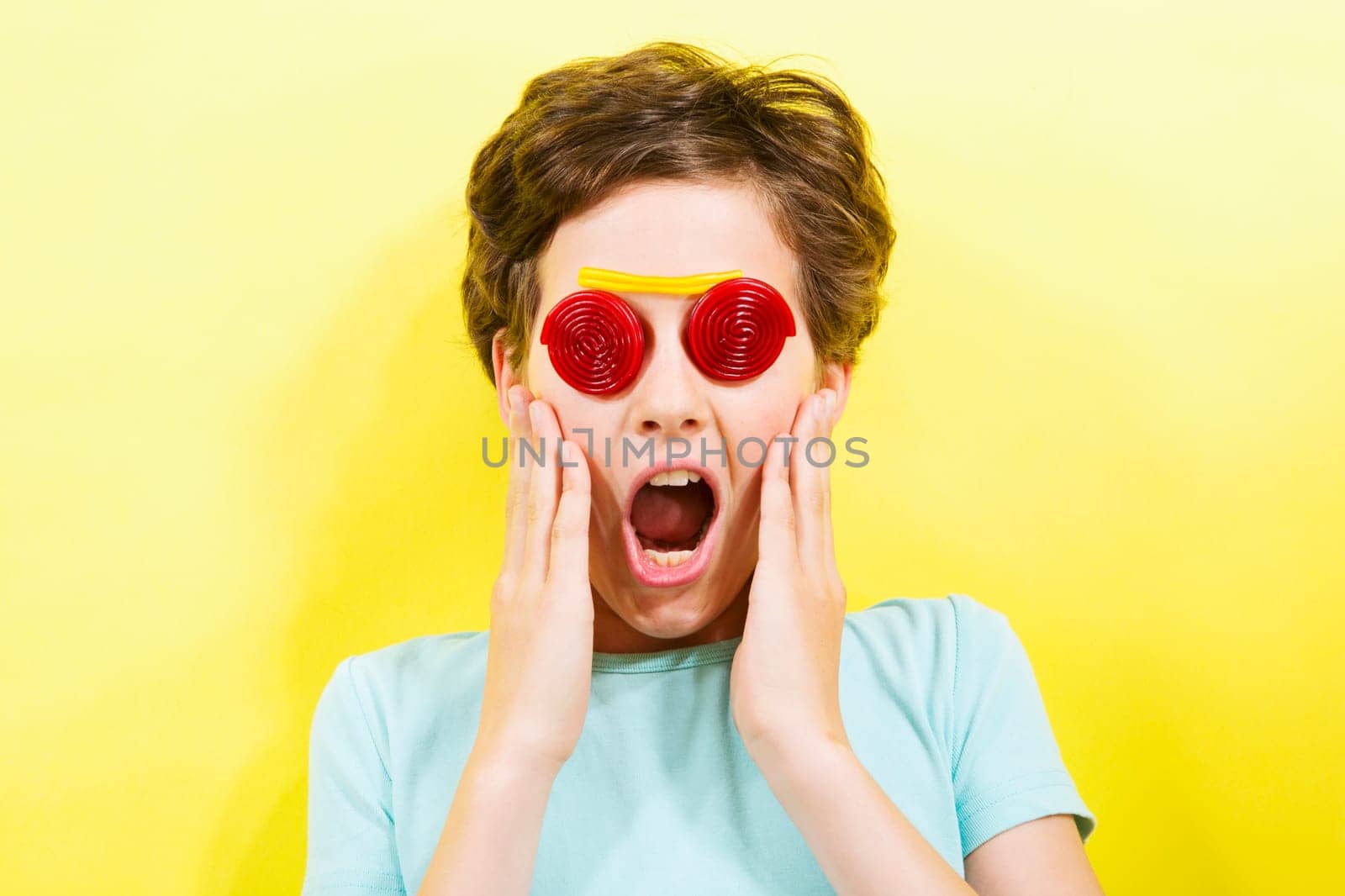 Portrait girl with sweets