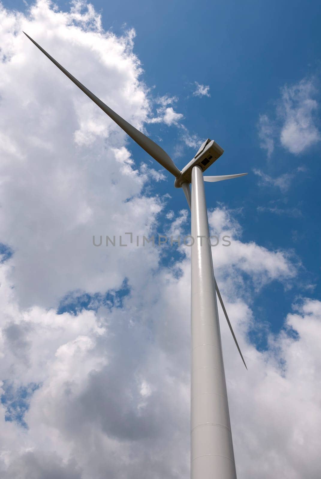 wind turbine with sky and clouds in Salerno