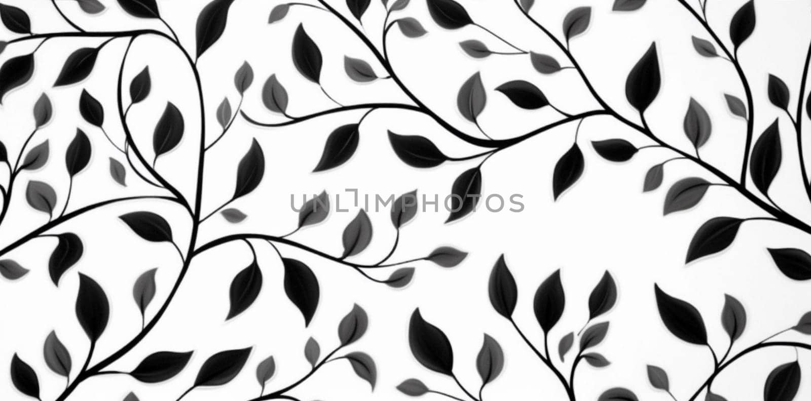 plant design black illustration decoration wallpaper floral leaf pattern flower. Generative AI. by Vichizh
