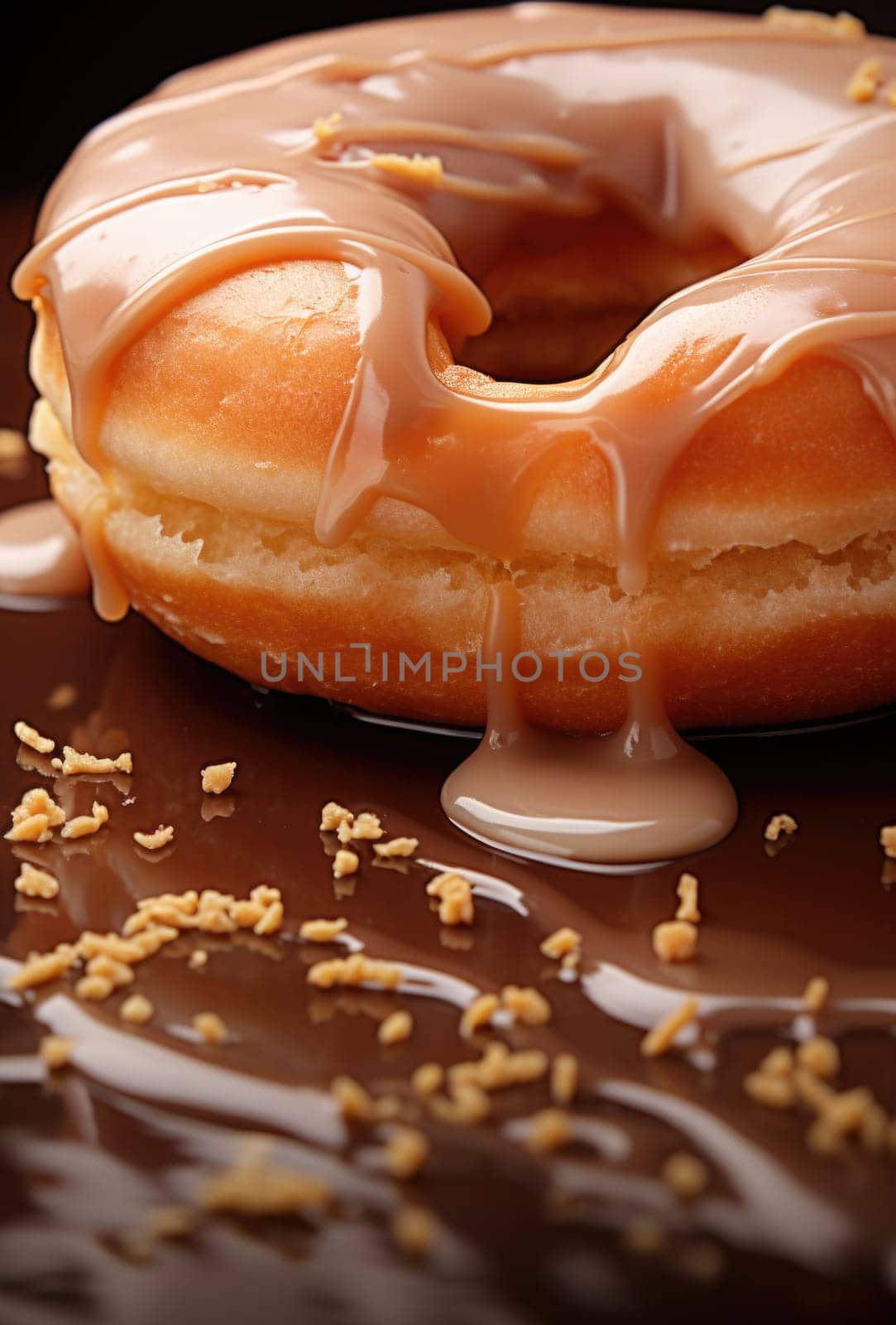 A donut with caramel glaze, AI by starush