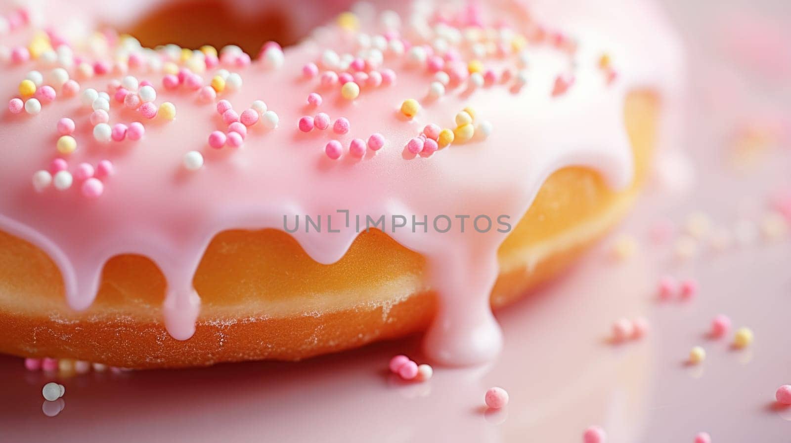 A frosted donut with sprinkles