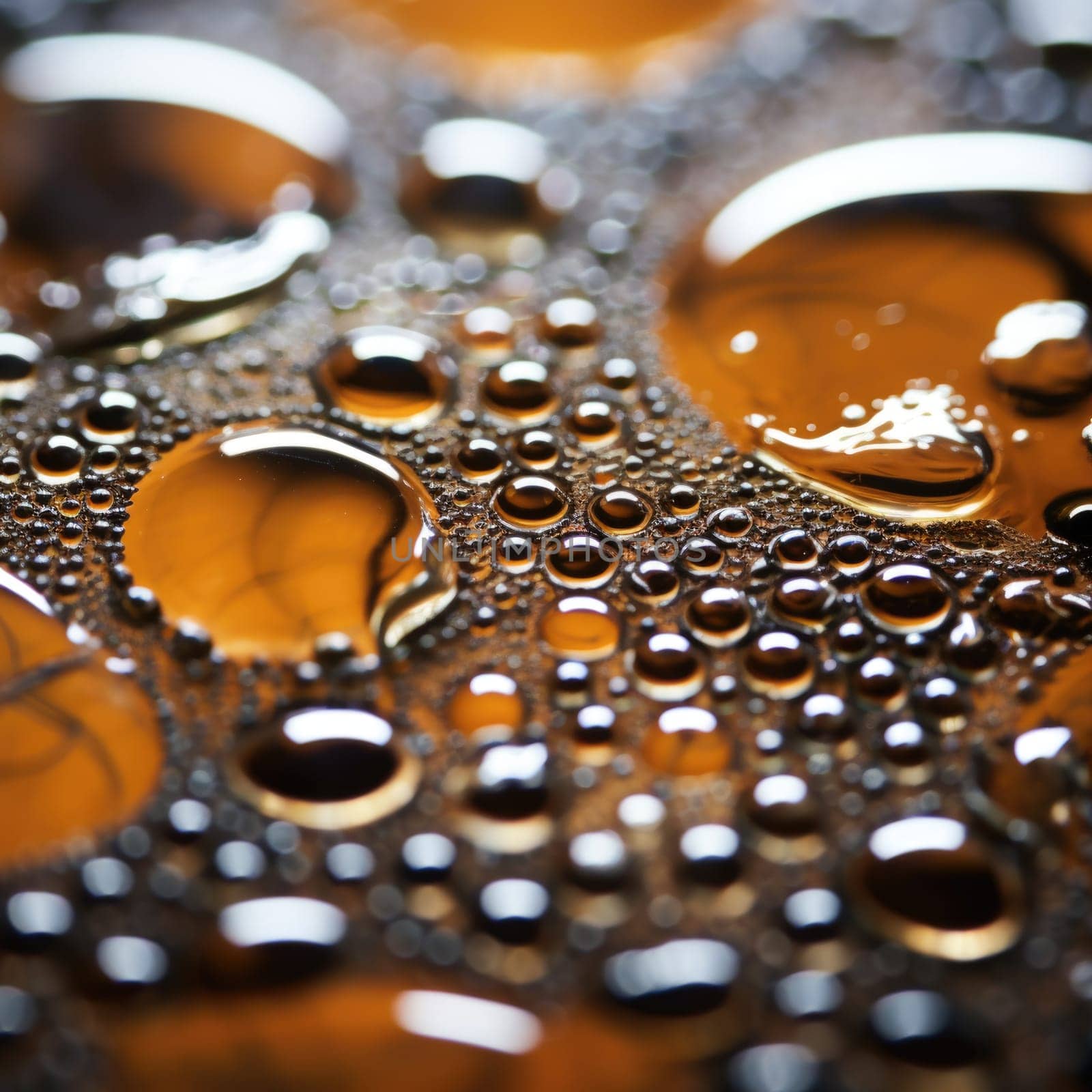 A close up of water droplets on a surface, AI by starush