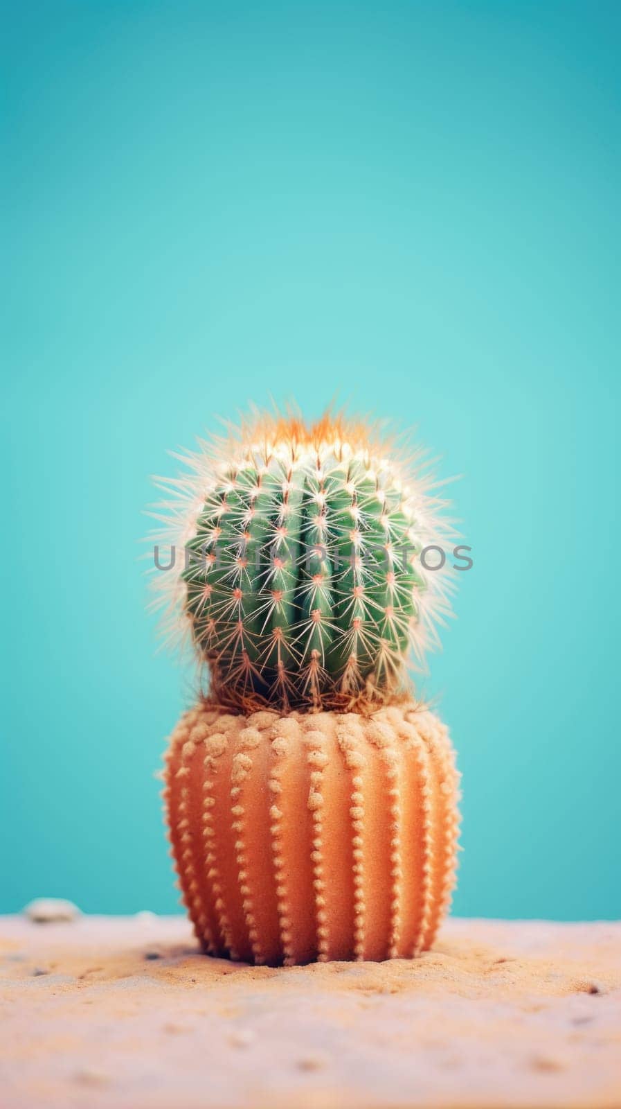 A cactus plant sitting on top of a table, AI by starush