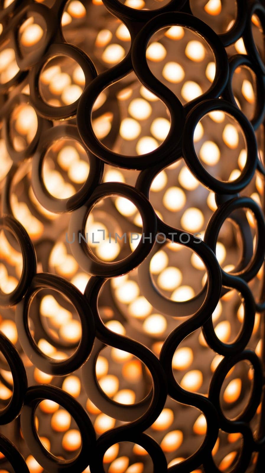 A close up of a metal sculpture with circles, AI by starush