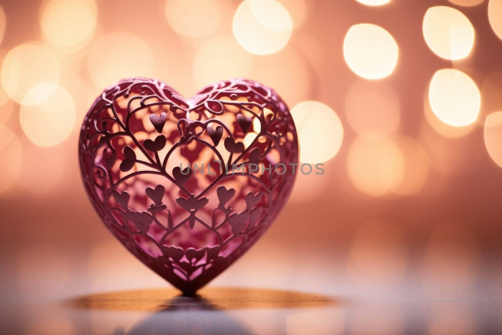 A heart shaped object with a bokeh background