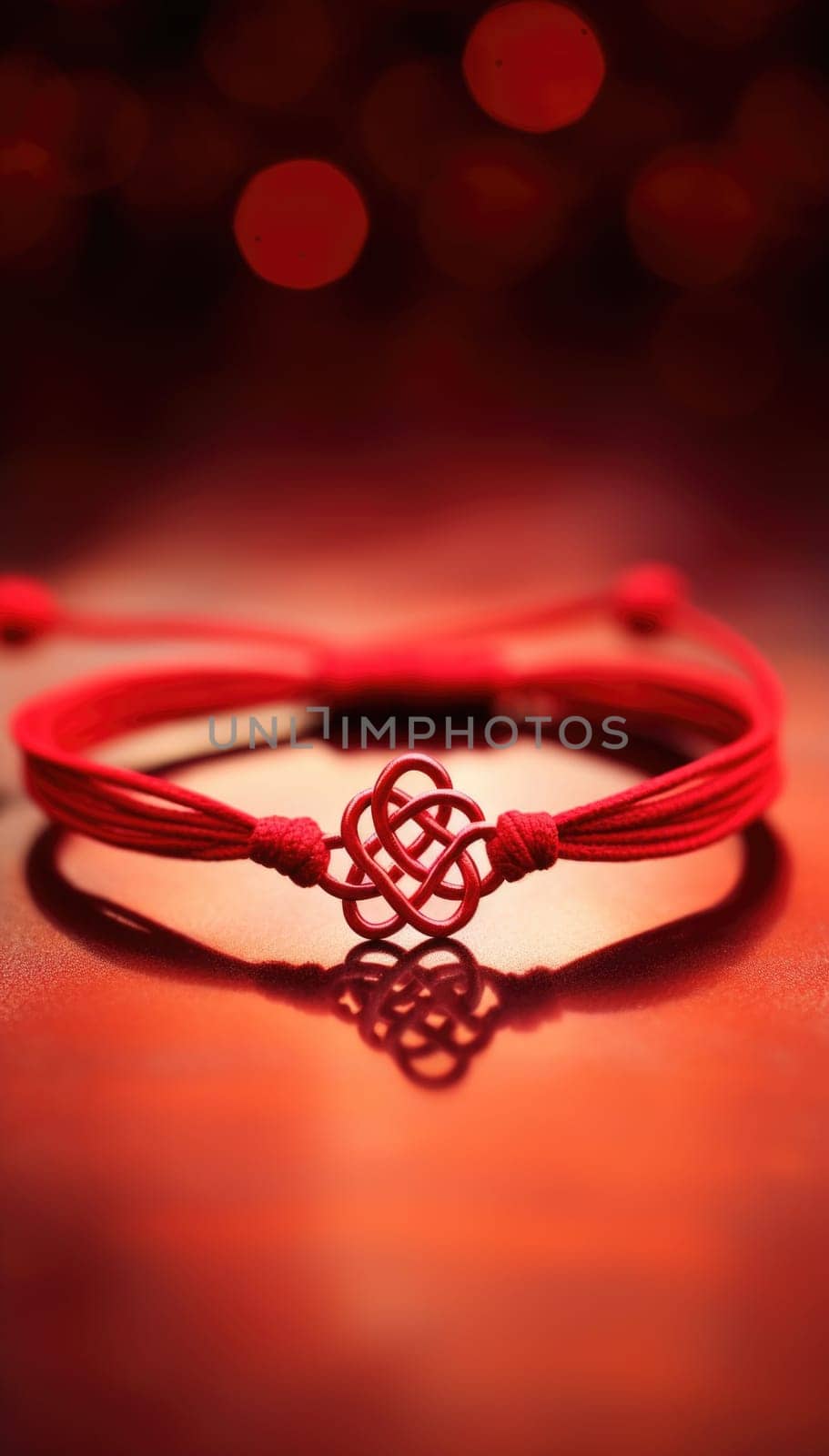 A red bracelet with a knot on it, AI by starush