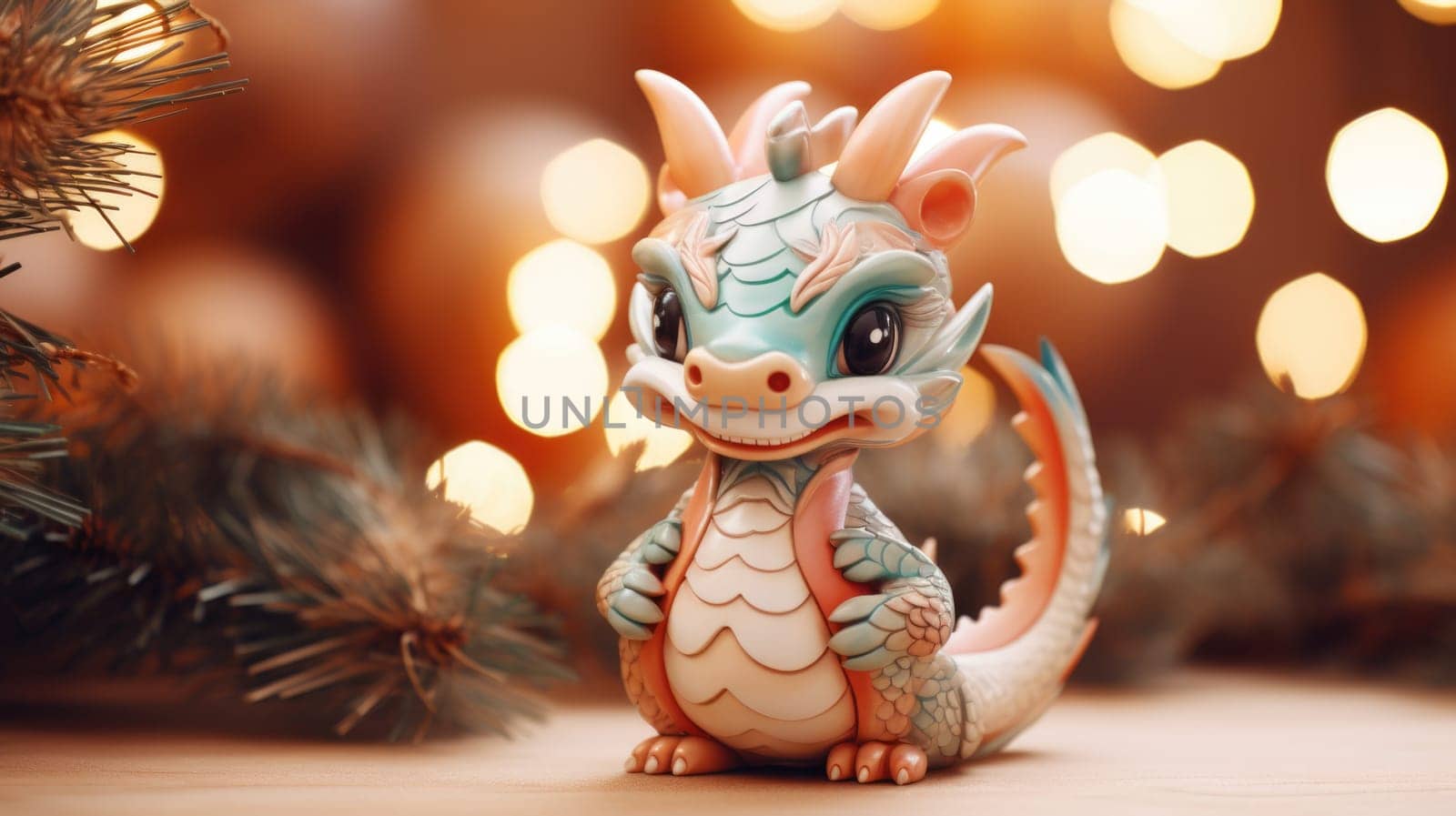 A small figurine of a dragon sitting on a table