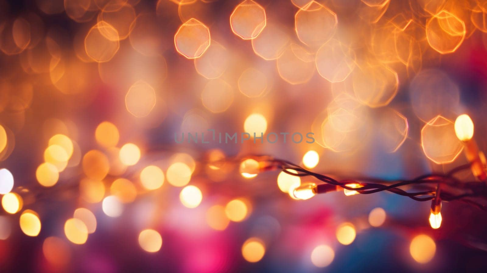 Christmas lights on a blurred background, AI by starush