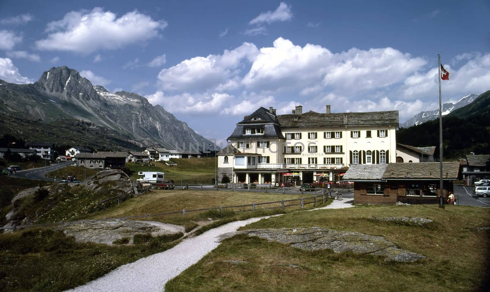 Maloja Pass in Alps, Switzerland