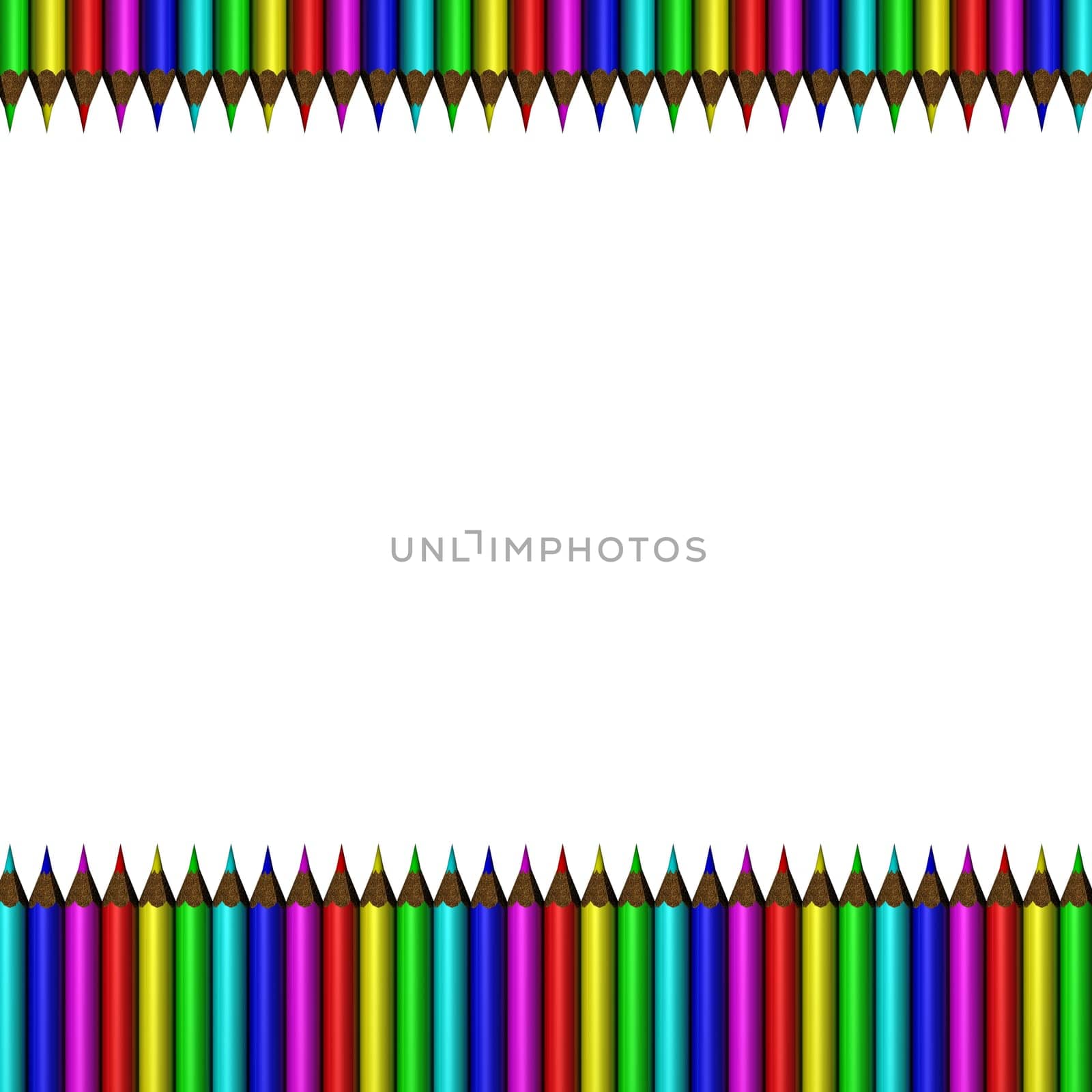 Colour pencils isolated on white background close up