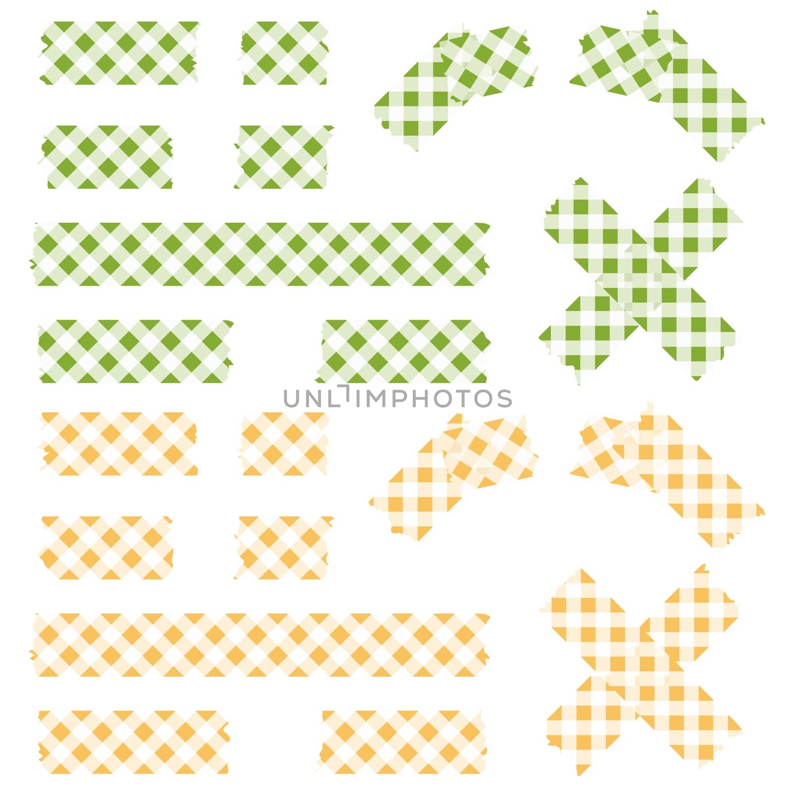 Adhesive Strip Check Pattern - Green and Yellow