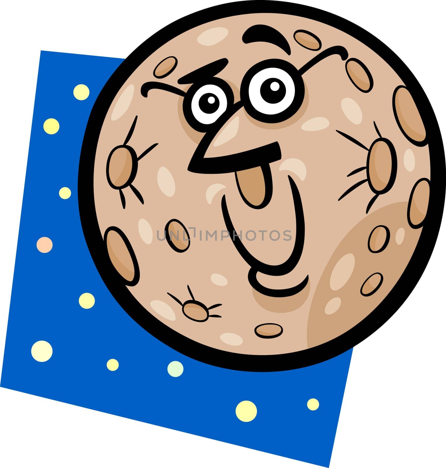 Cartoon Illustration of Funny Mercury Planet Comic Mascot Character
