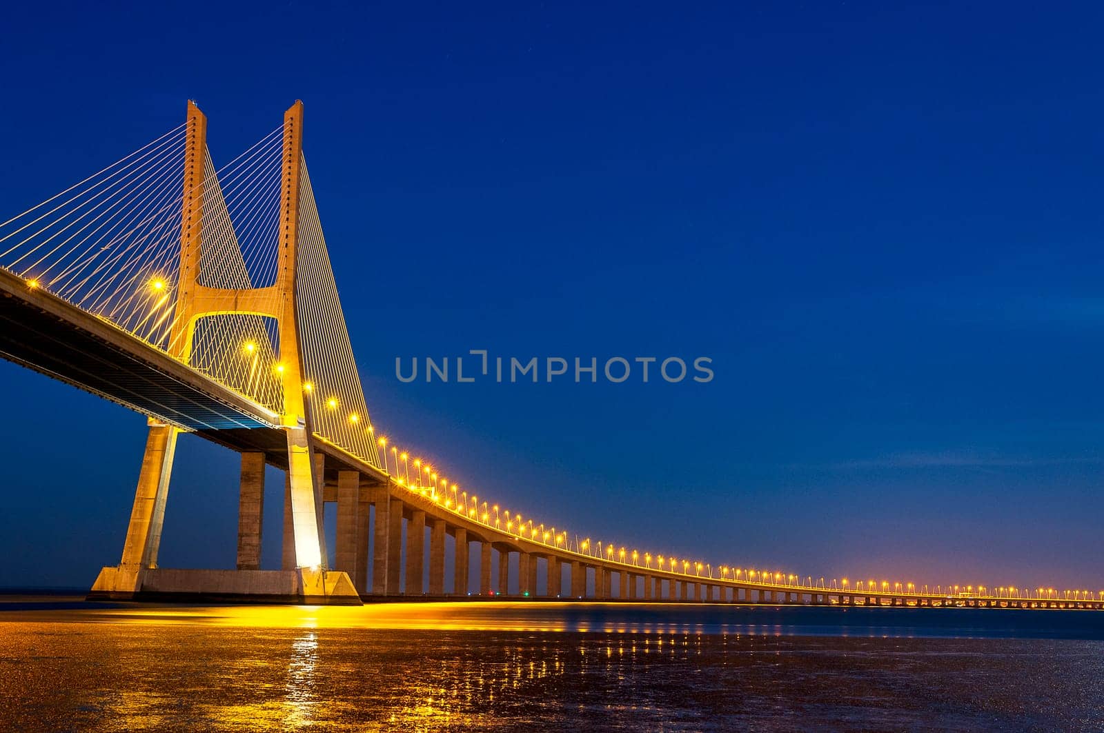 Vasco da Gama bridge is the largest in Europe over the Tagus river