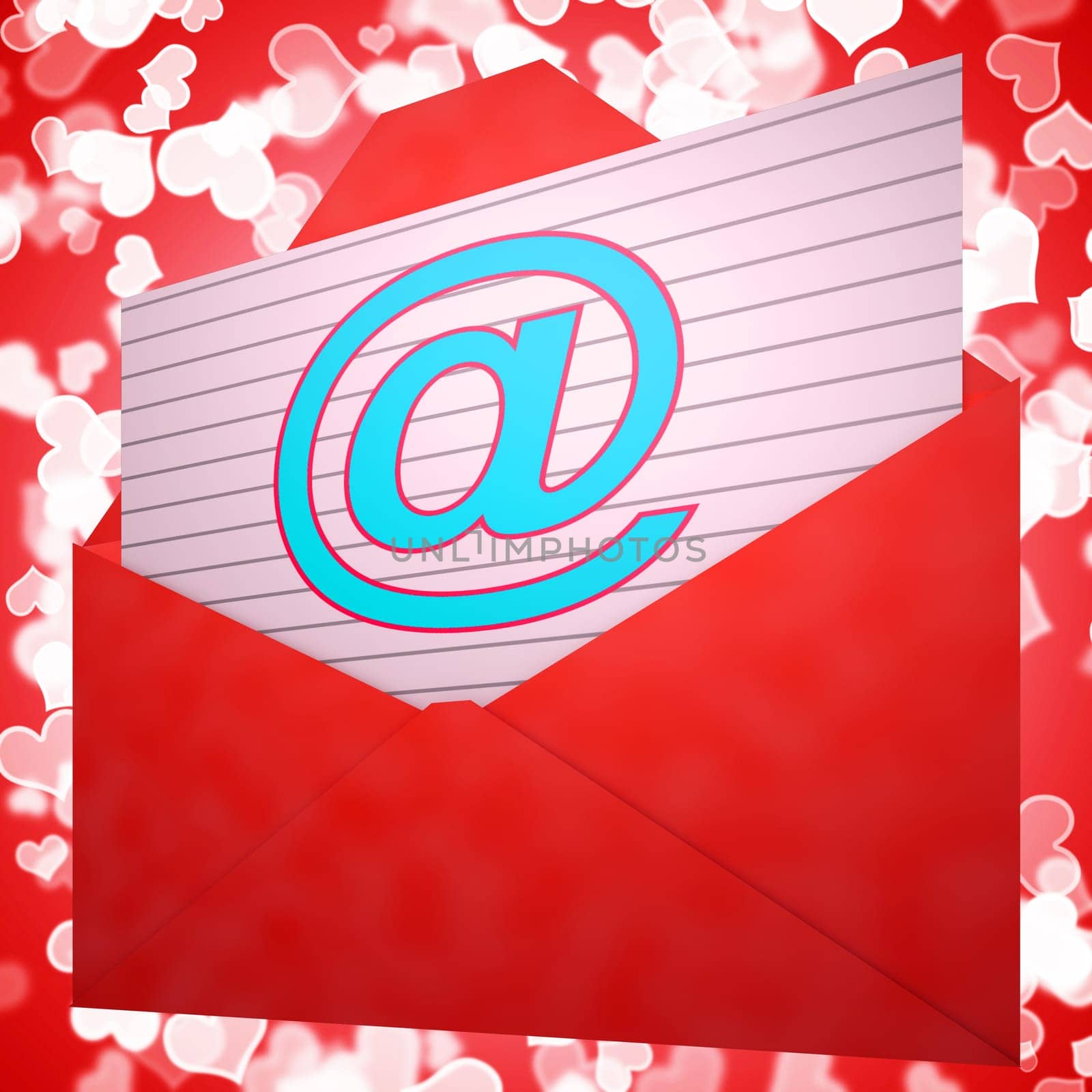 At Envelope Showing Email Message And Correspondence
