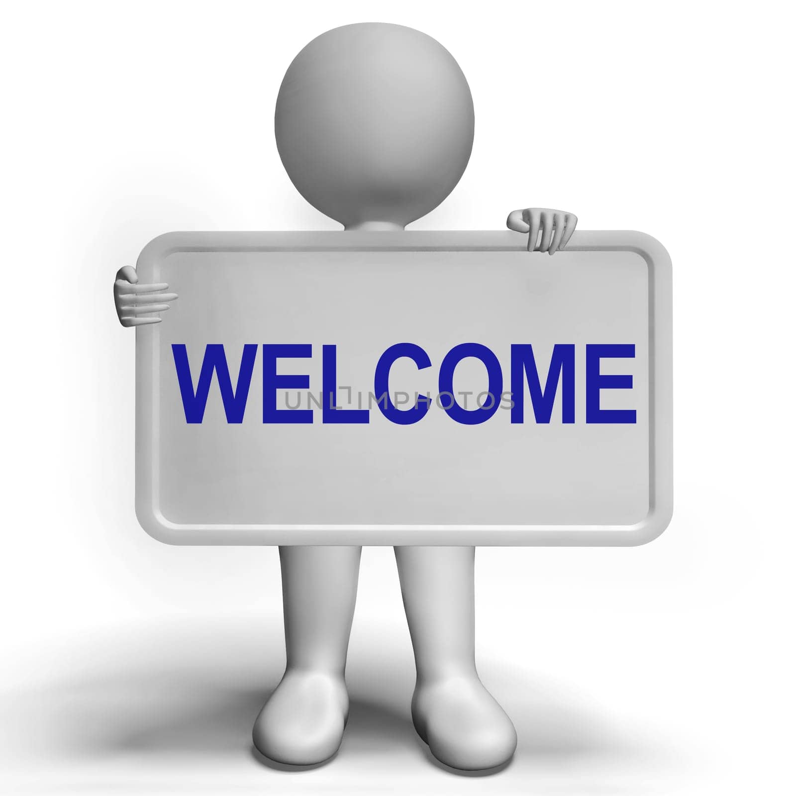 Welcome Sign Shows Hello Greeting Or Hospitality