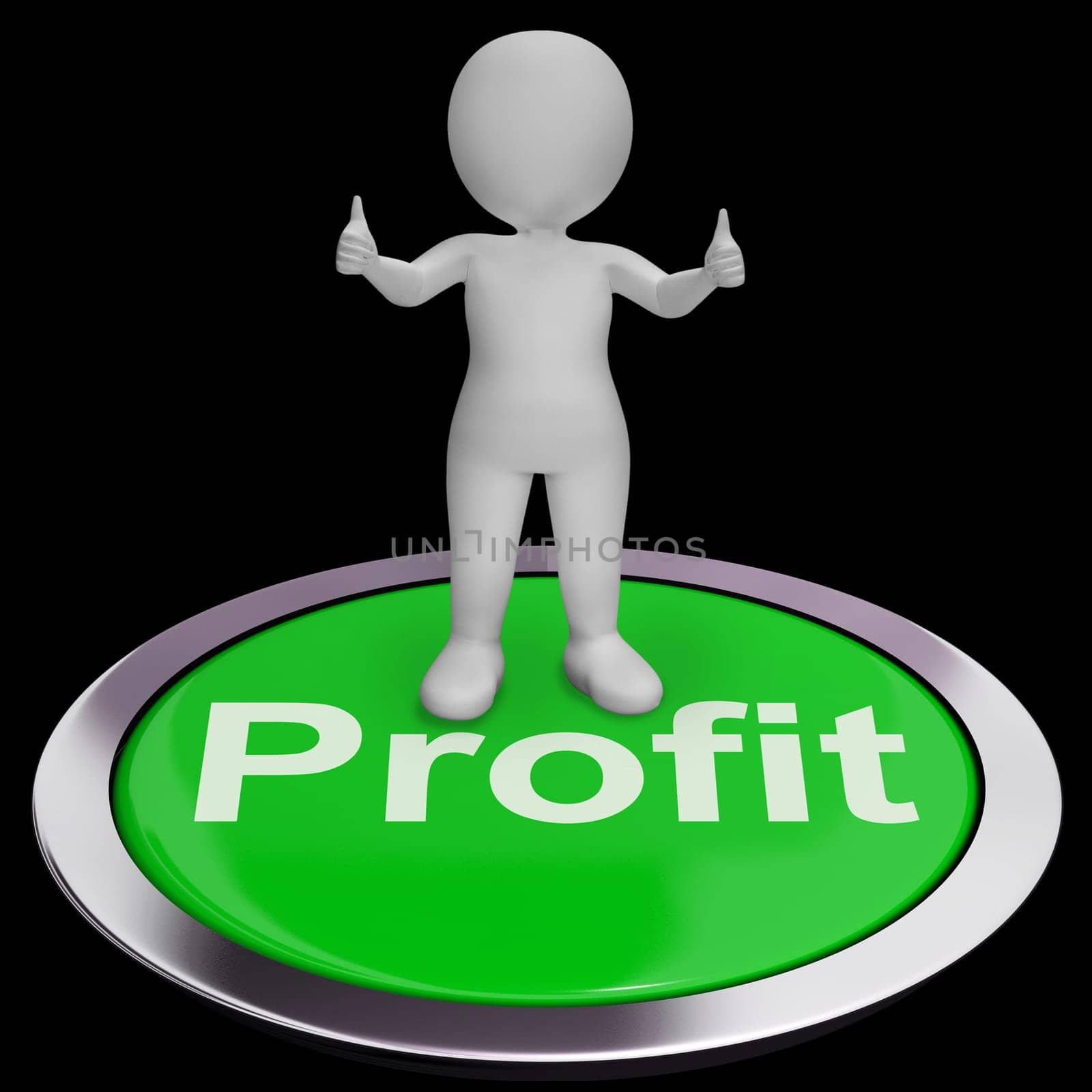 Profit Computer Button Showing Earnings And Investments