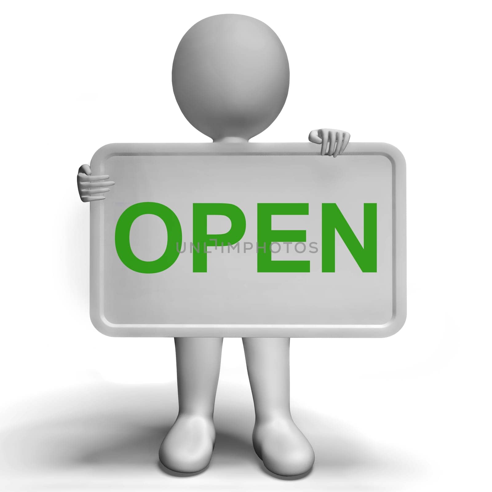 Open Sign Shows New Store Launch Or Opening