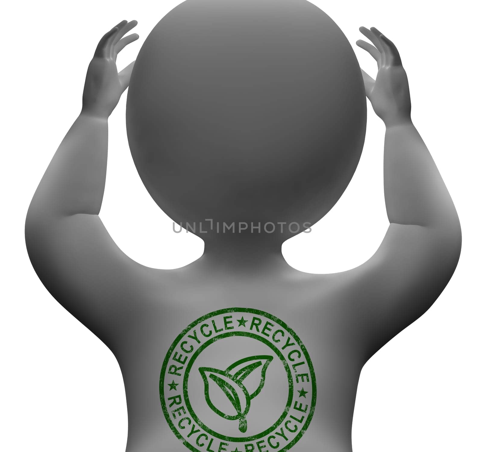 Recycle Stamp On Man Showing Eco friendly