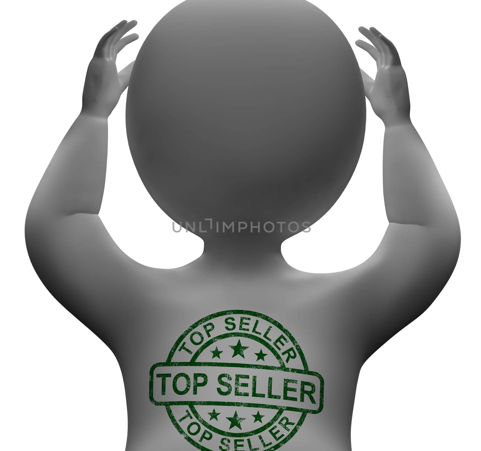 Top Seller Stamp On Man Shows Best Services Or Product