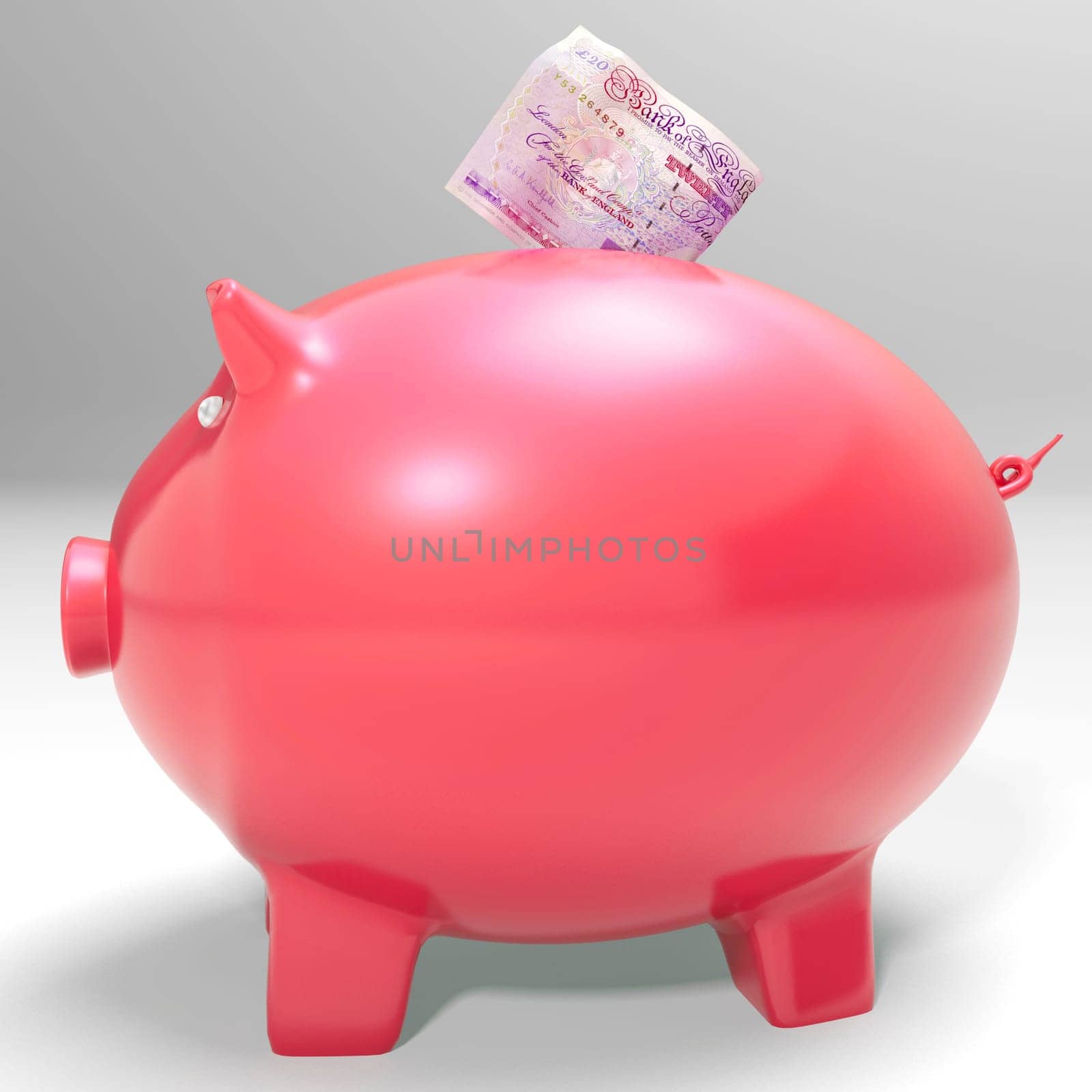 Money Entering Piggybank Shows Saving Incomes And Earnings