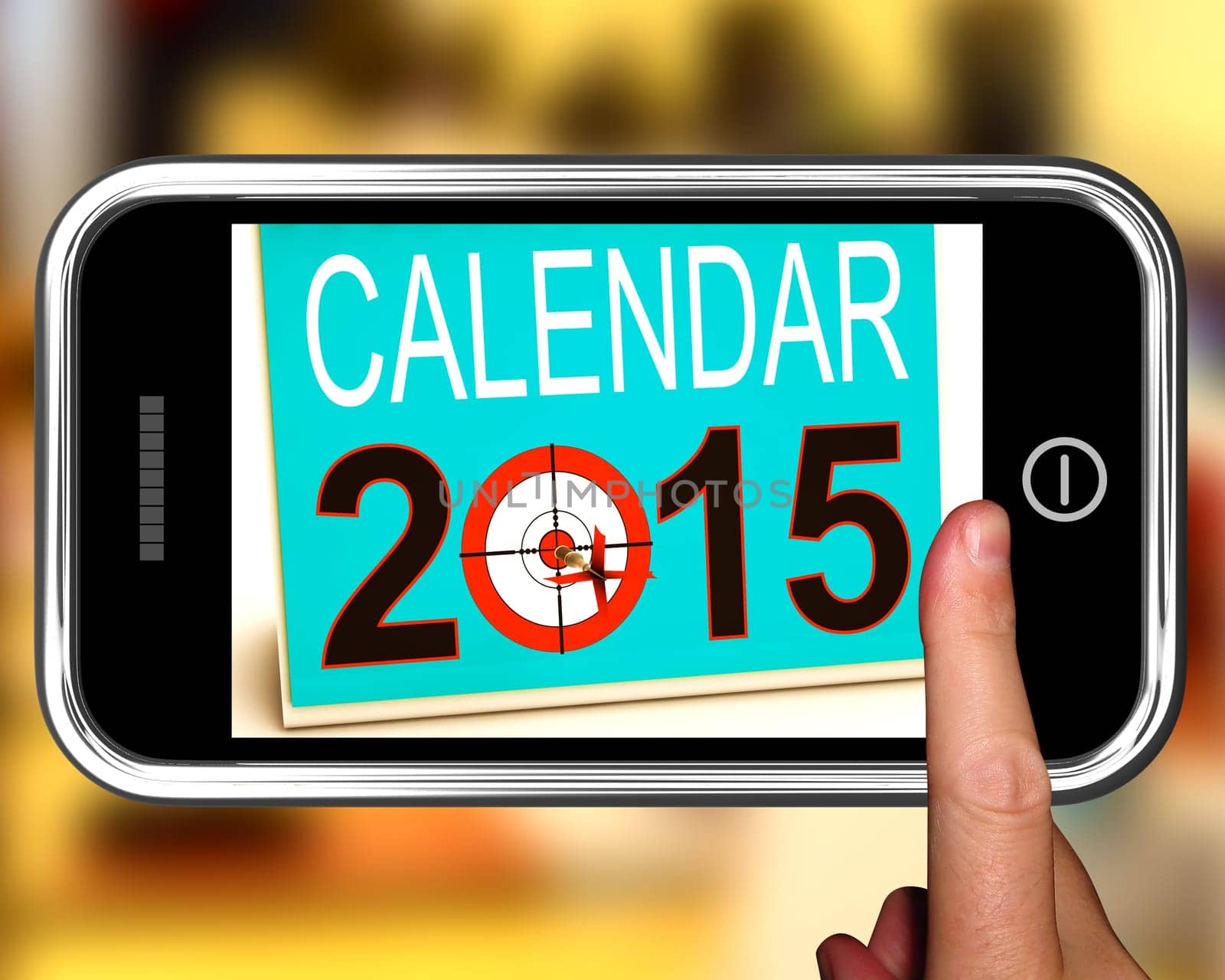 Calendar 2015 On Smartphone Showing Future Plans And Goals