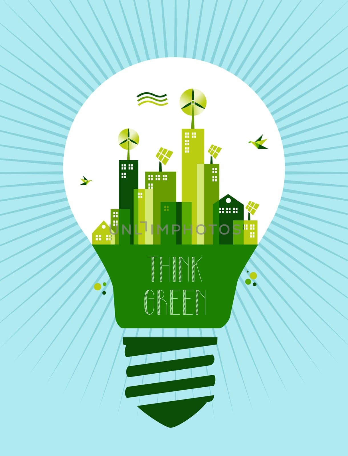 Think green concept illustration