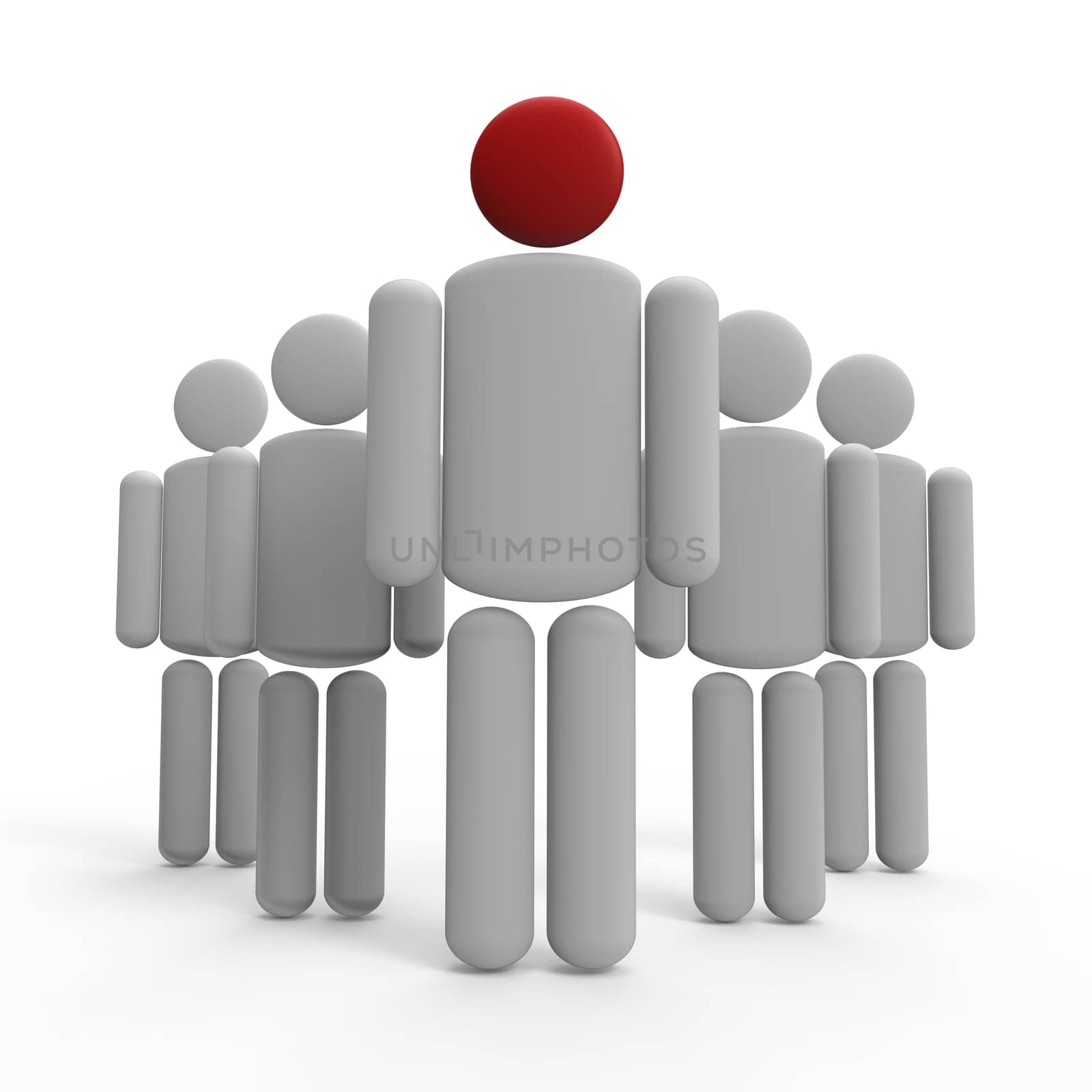 Man figures depicting leadership and teamwork concept.