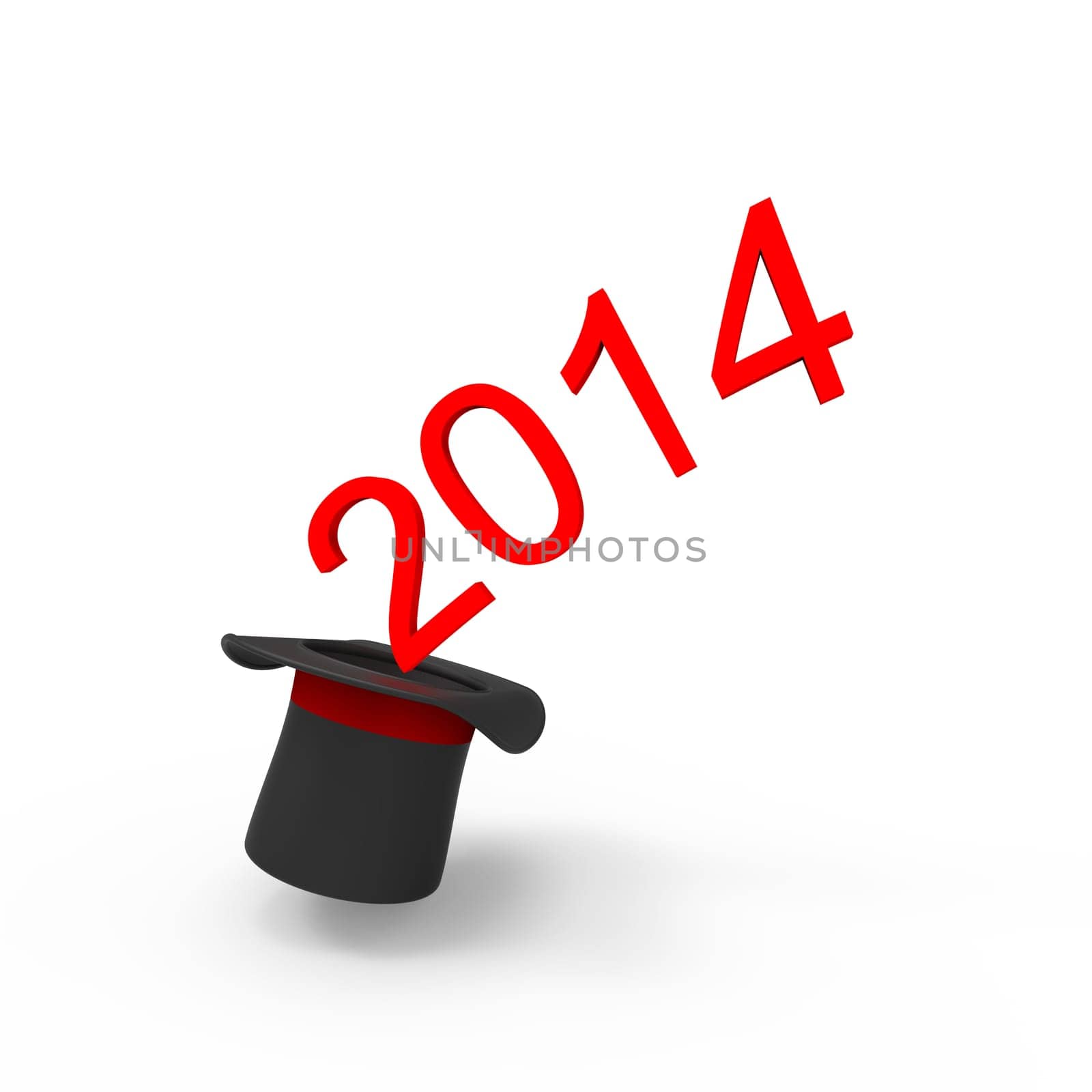 New year 2014 isolated on white background.
