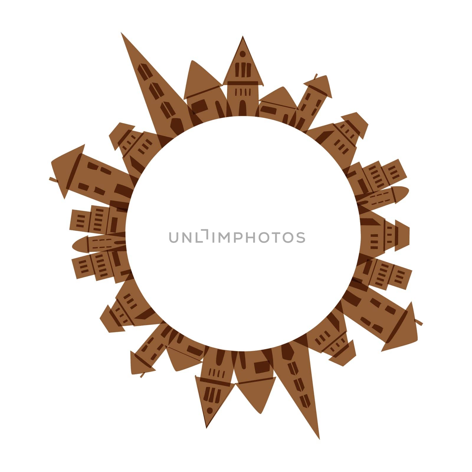 Tree of buildings world concept over white background  . Vector file layered for easy manipulation and custom coloring.