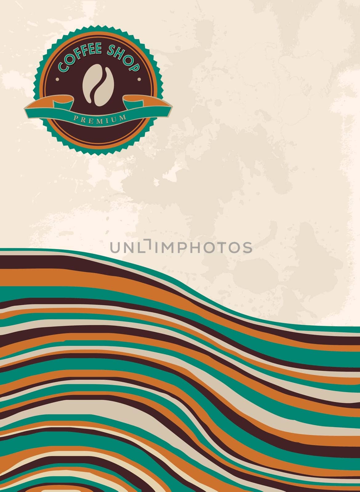 Trendy coffee shop menu concept background. Vector file layered for easy manipulation and custom coloring.