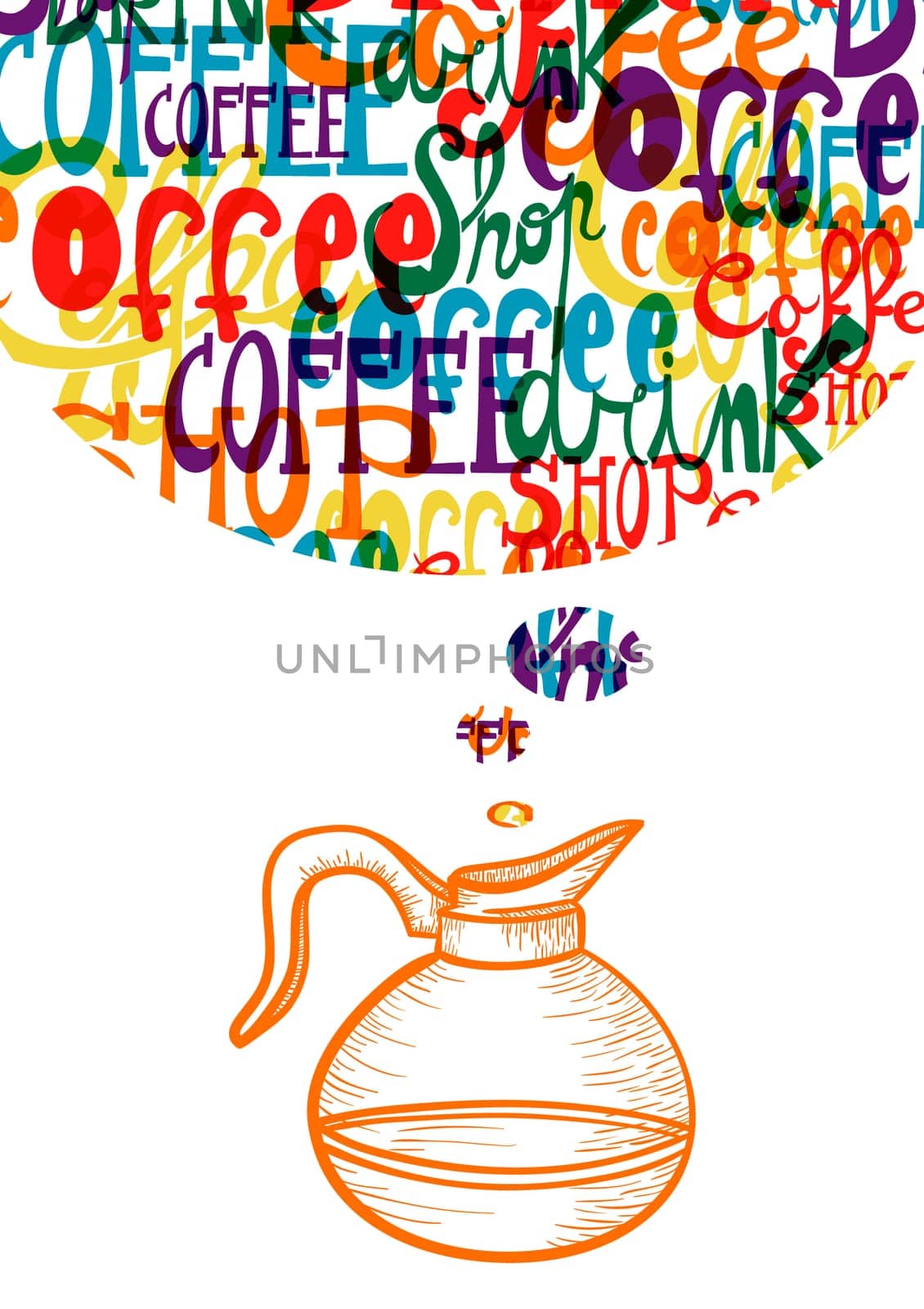 Trendy colorful coffee icon social concept .EPS10 file version. This illustration contains transparencies and is layered for easy manipulation and custom coloring