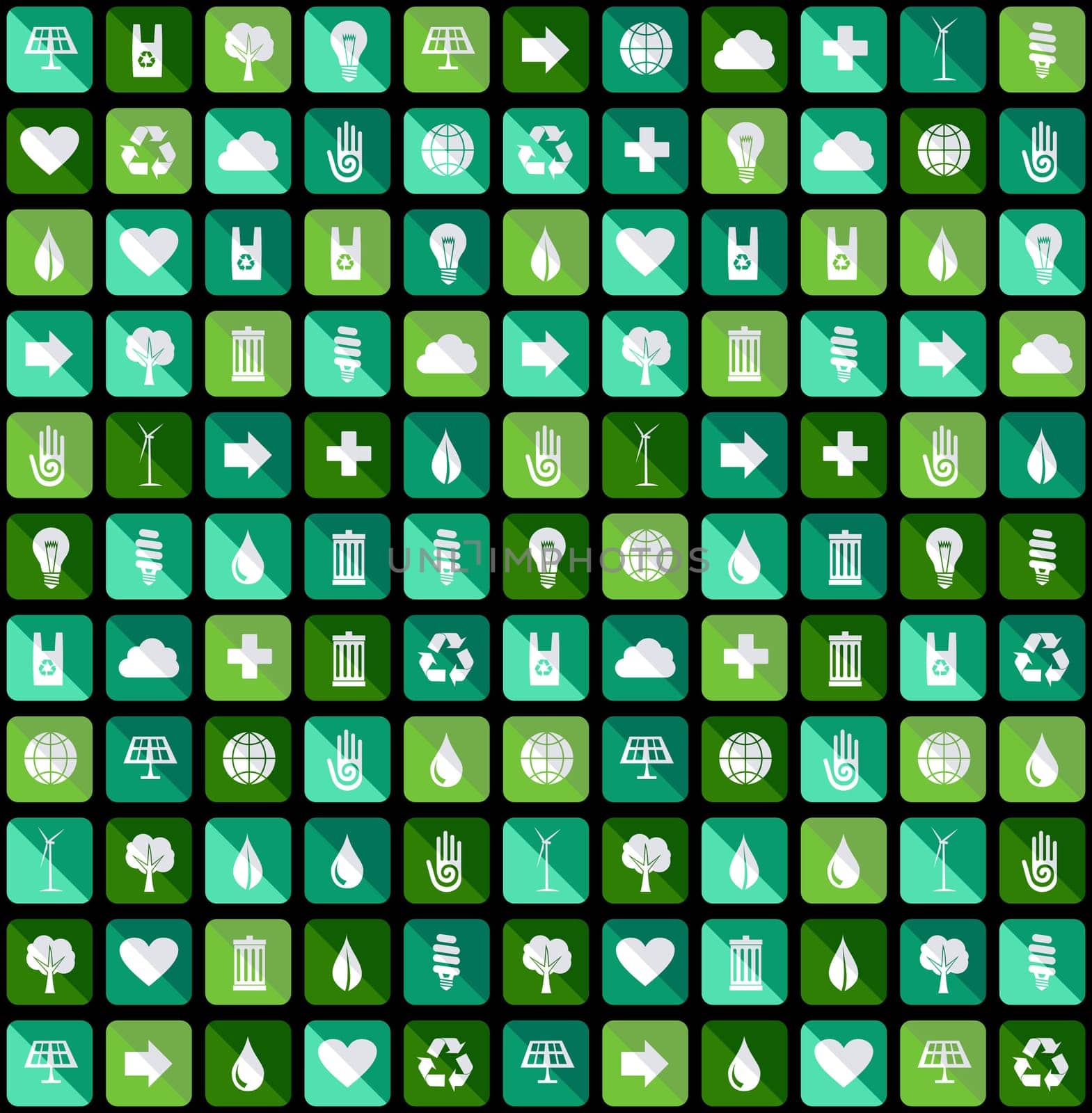 Eco friendly recycle seamless pattern set. Vector file layered for easy manipulation and custom coloring.