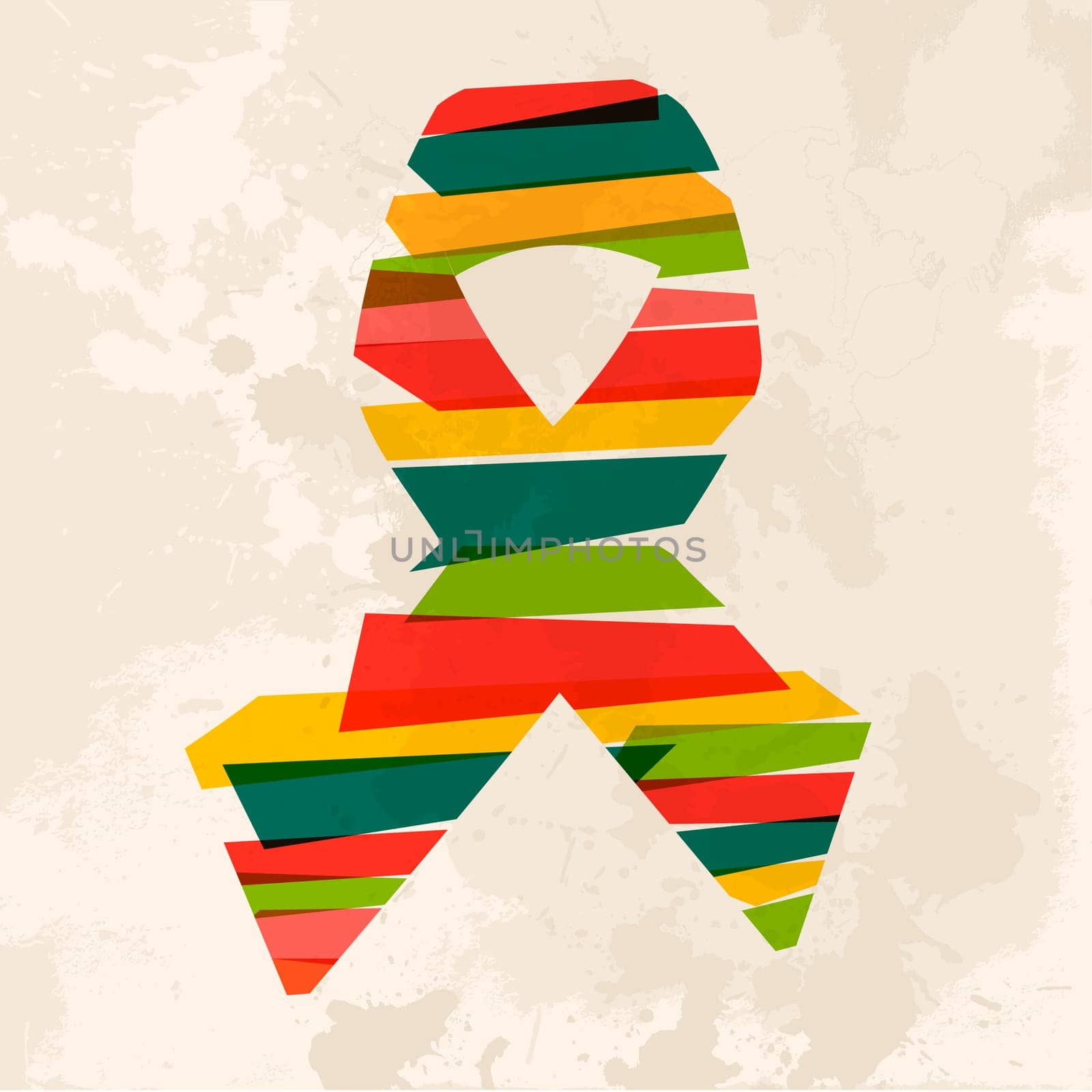 Diversity colors transparent bands ribbon over grunge background. EPS10 file version. This illustration contains transparency and is layered for easy manipulation and custom coloring.
