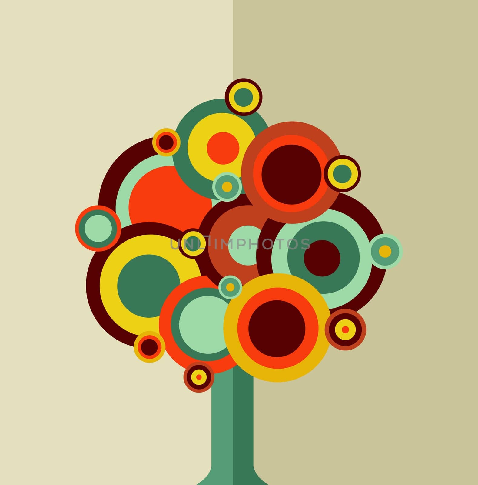 Trendy tree concept design . Vector file layered for easy manipulation and custom coloring.