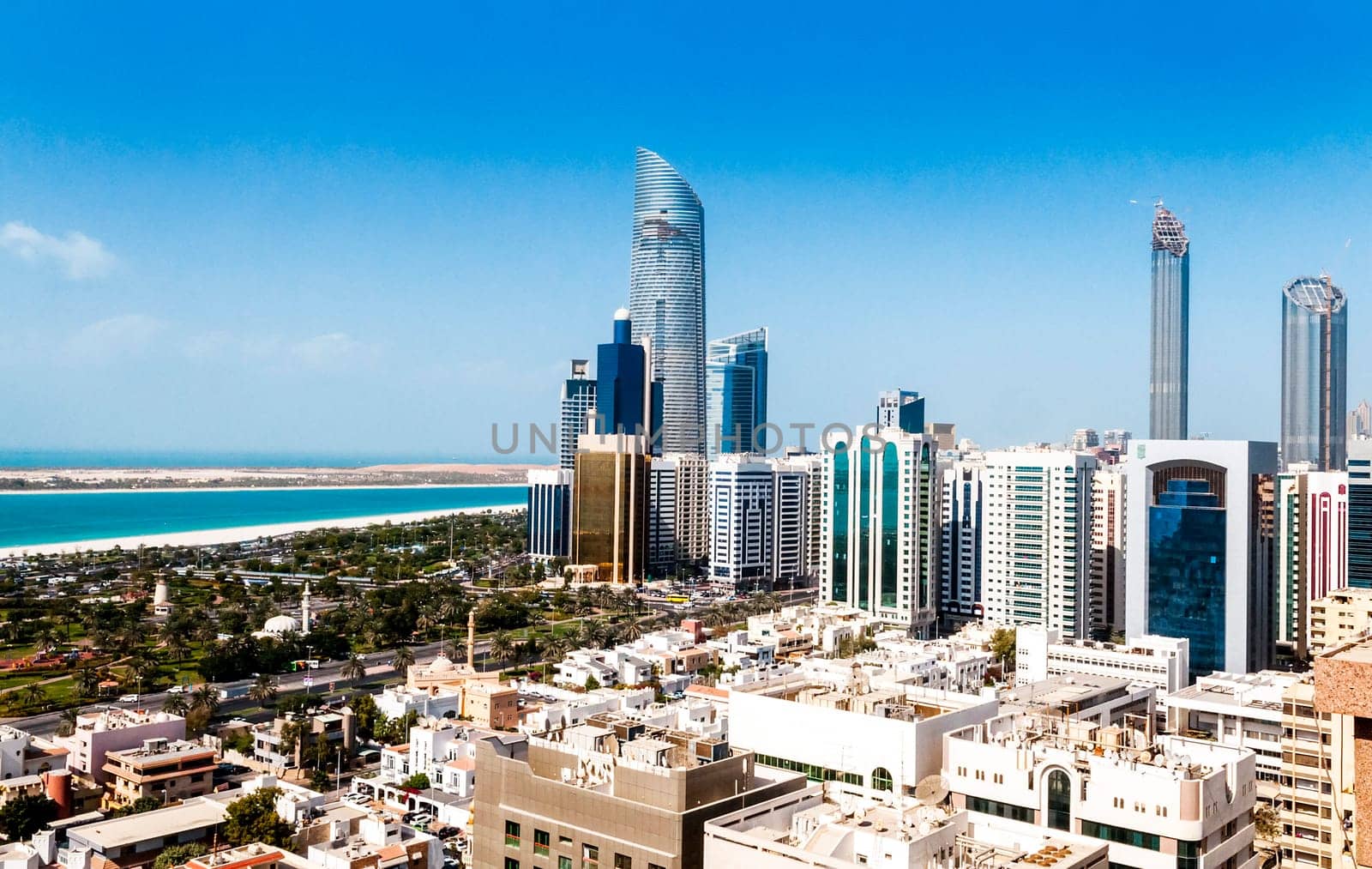 View of Abu Dhabi city, United Arab Emirates by day