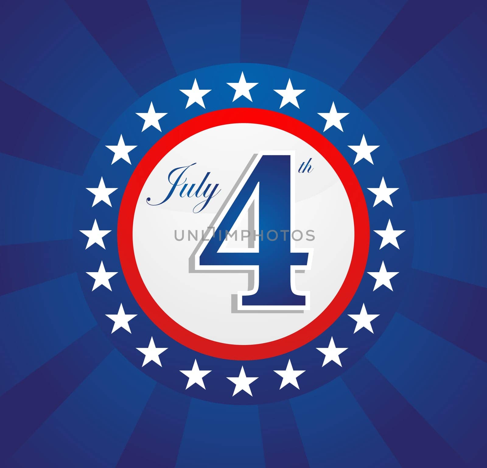 Happy Holiday National Independence 4th July US concept background. This illustration is layered for easy manipulation and custom coloring