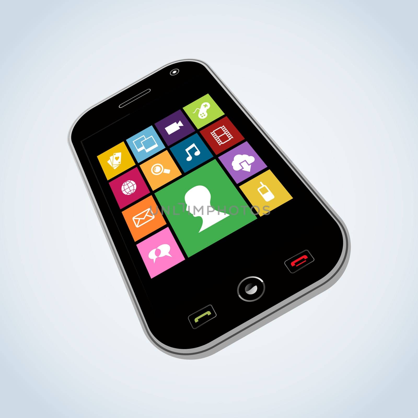 Diversity smartphone web applications icon set concept background. Vector illustration layered for easy manipulation and custom coloring.