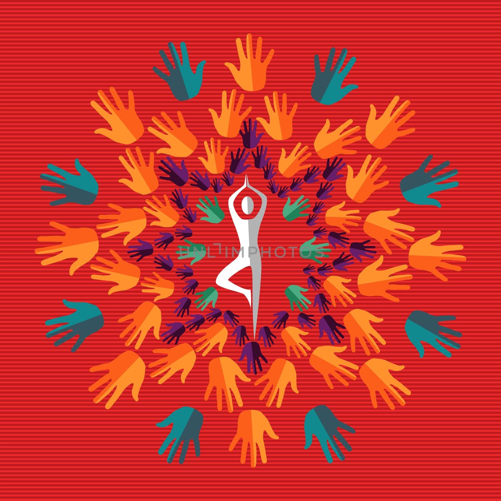 Hand human shape mandala design set. Vector file layered for easy manipulation and custom coloring.