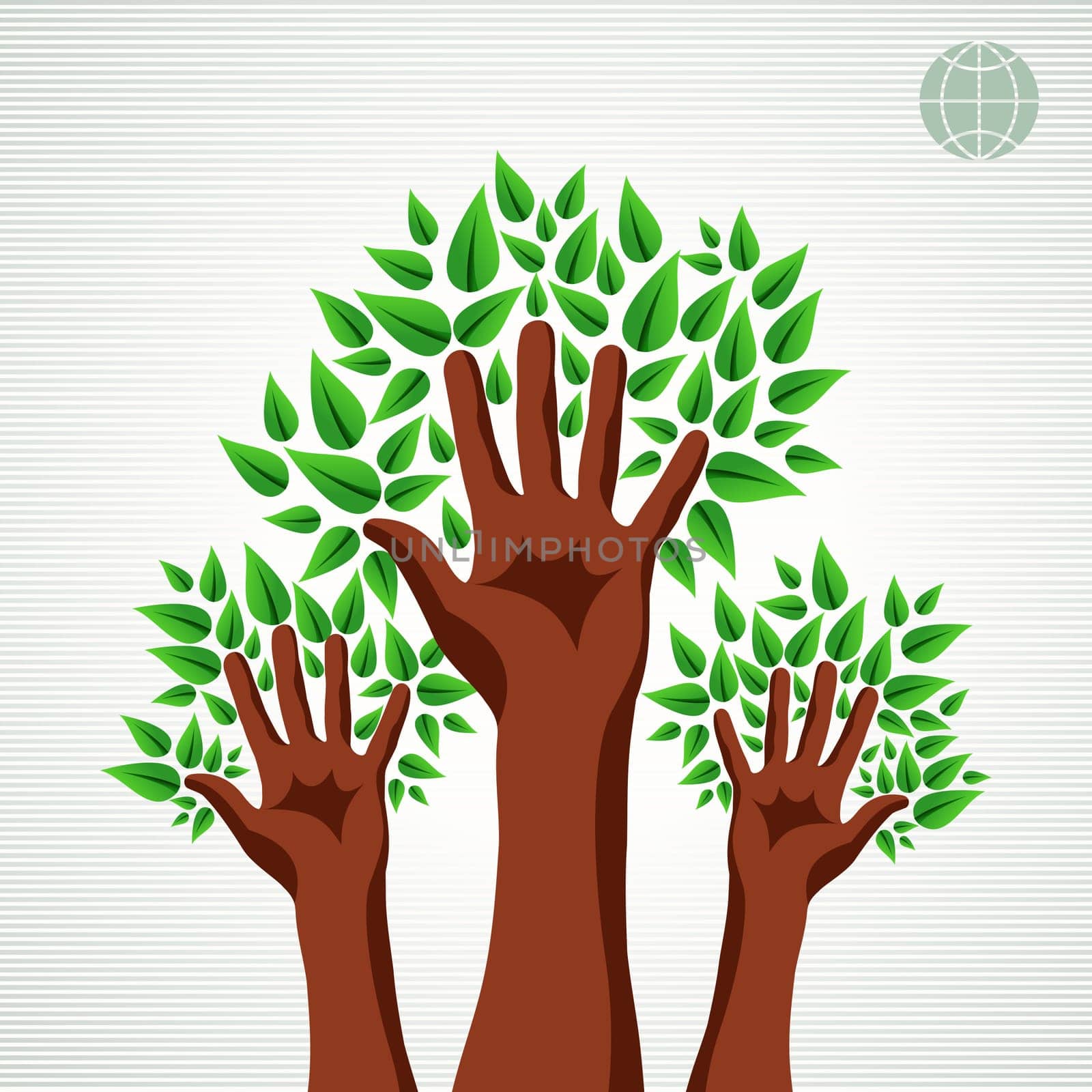Hands air Ecology  concept design. Vector file layered for easy manipulation and custom coloring.