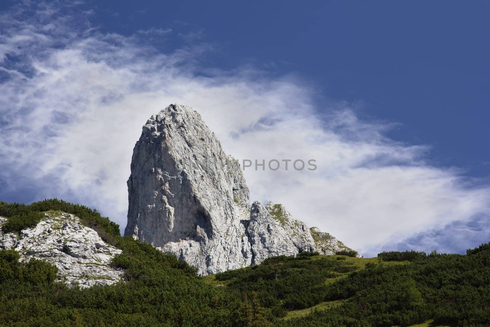 12-08-2012 austria tauplitzalm large rock in the mountains