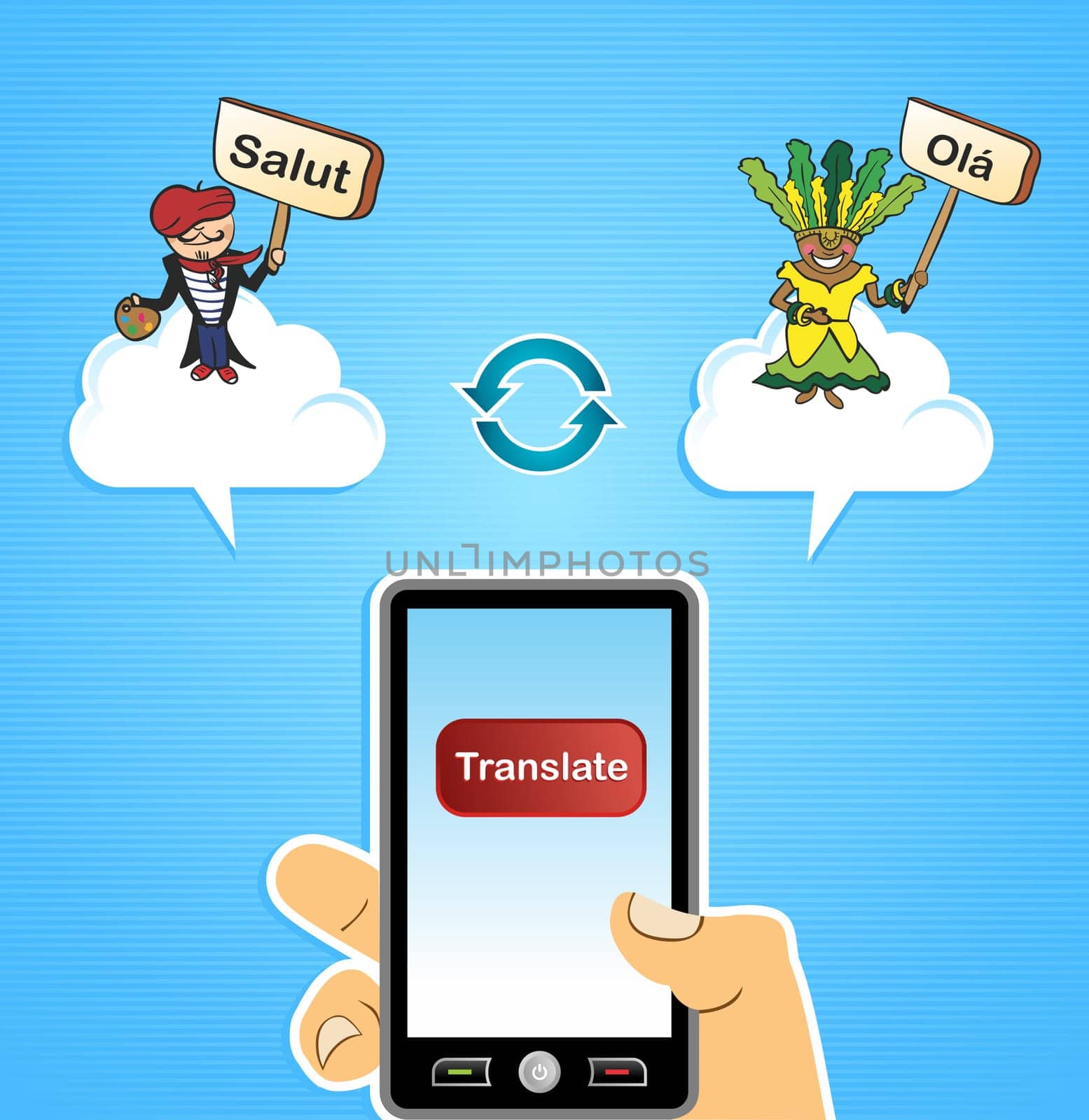 Hand with smart phone