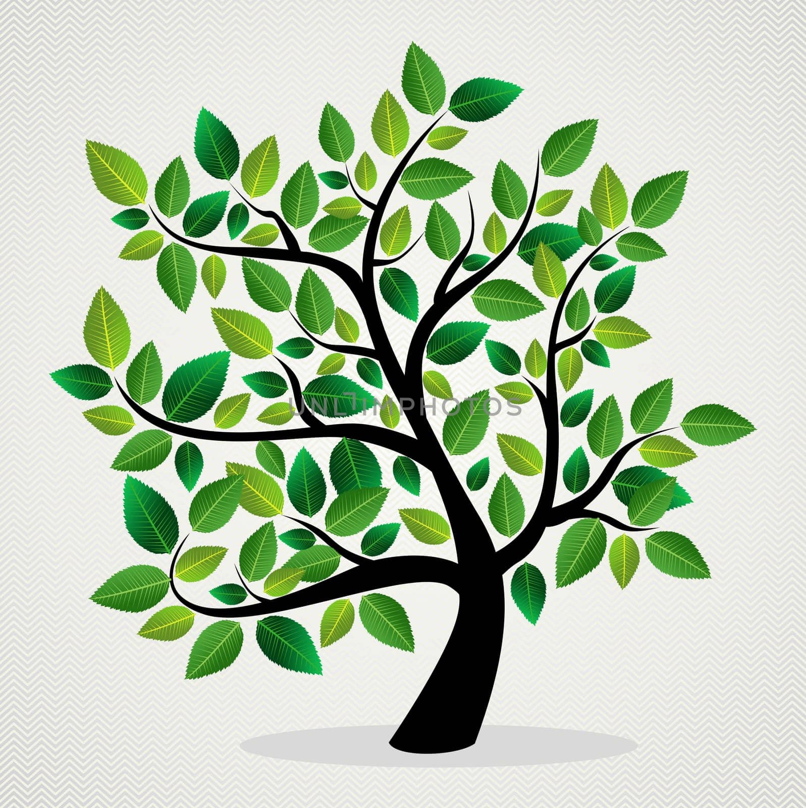 Green leaf eco friendly tree design background. Vector file layered for easy manipulation and custom coloring.
