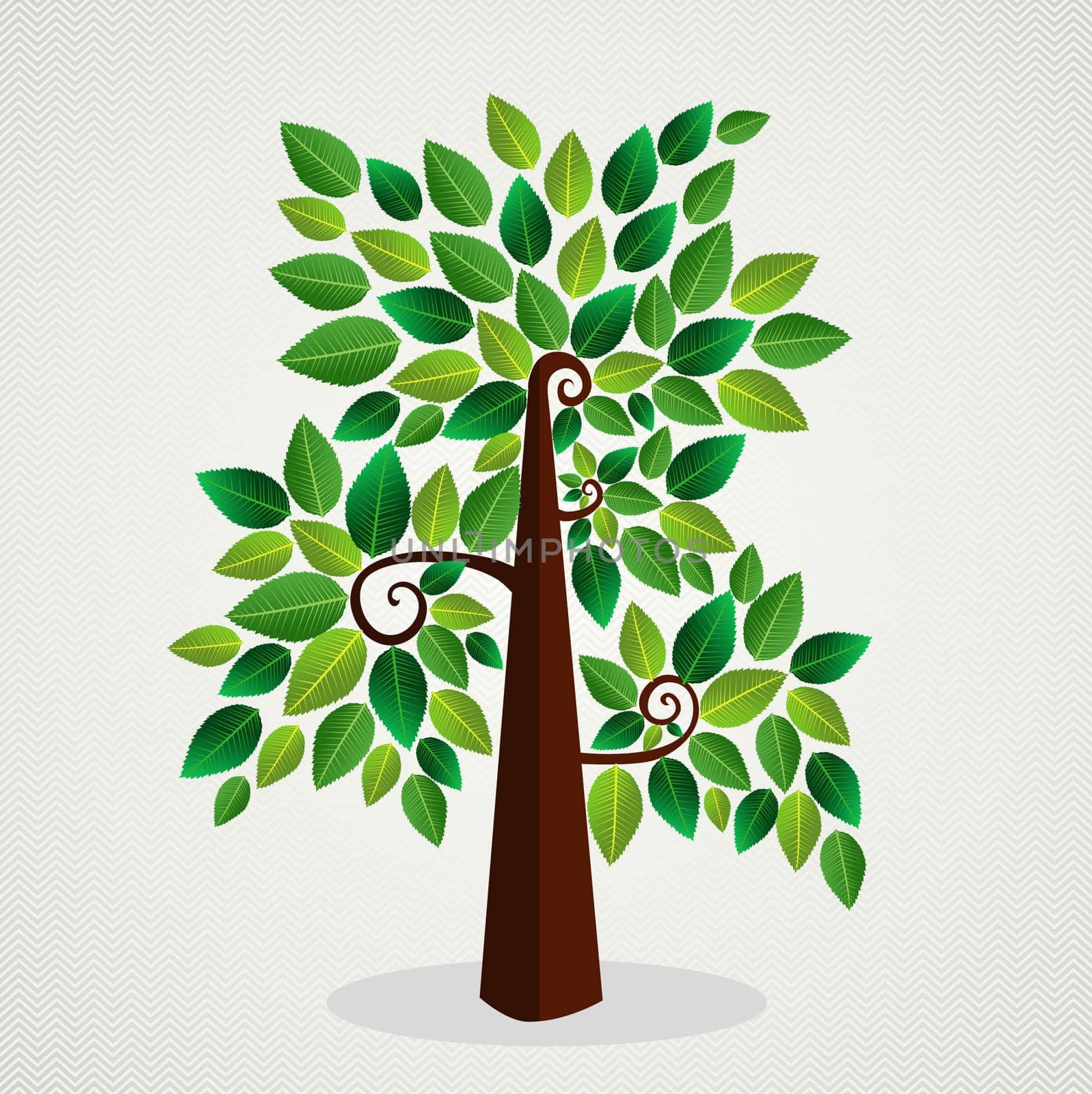 Cute environment green tree leaf background. Vector file layered for easy manipulation and custom coloring. ..